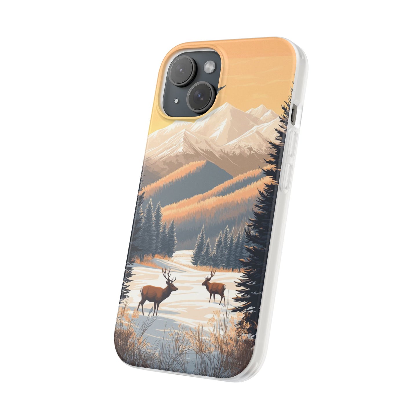 Warm Winter Mountains Minimal 2 - Flexi Case For iphone 16, iphone 15, iphone 14, all models