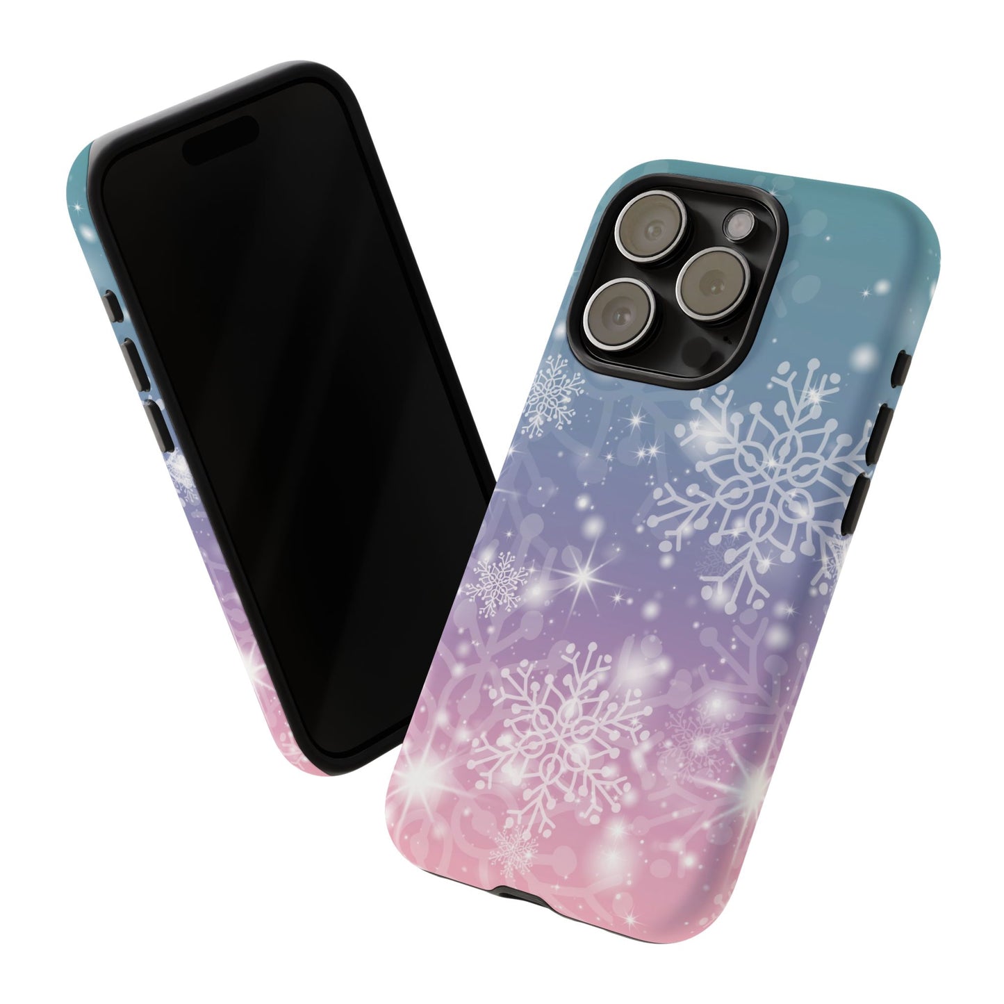 Snowflakes - Dual Layer Case, soft case hard shell for iPhone 16/15/14