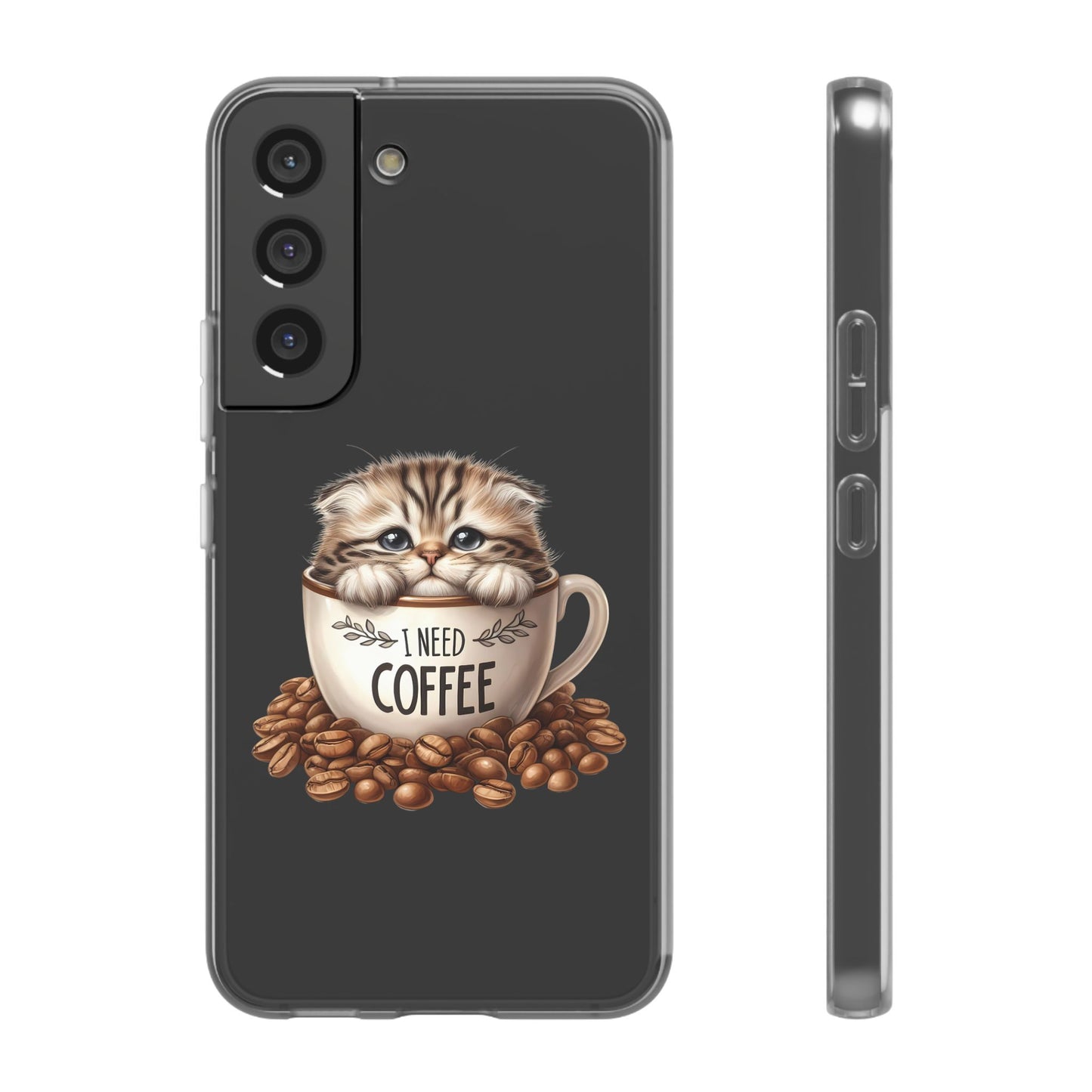 I NEED COFFEE - Flexi Cases - Semi-transparent- for Samsung Galaxy S 23/22/21/10