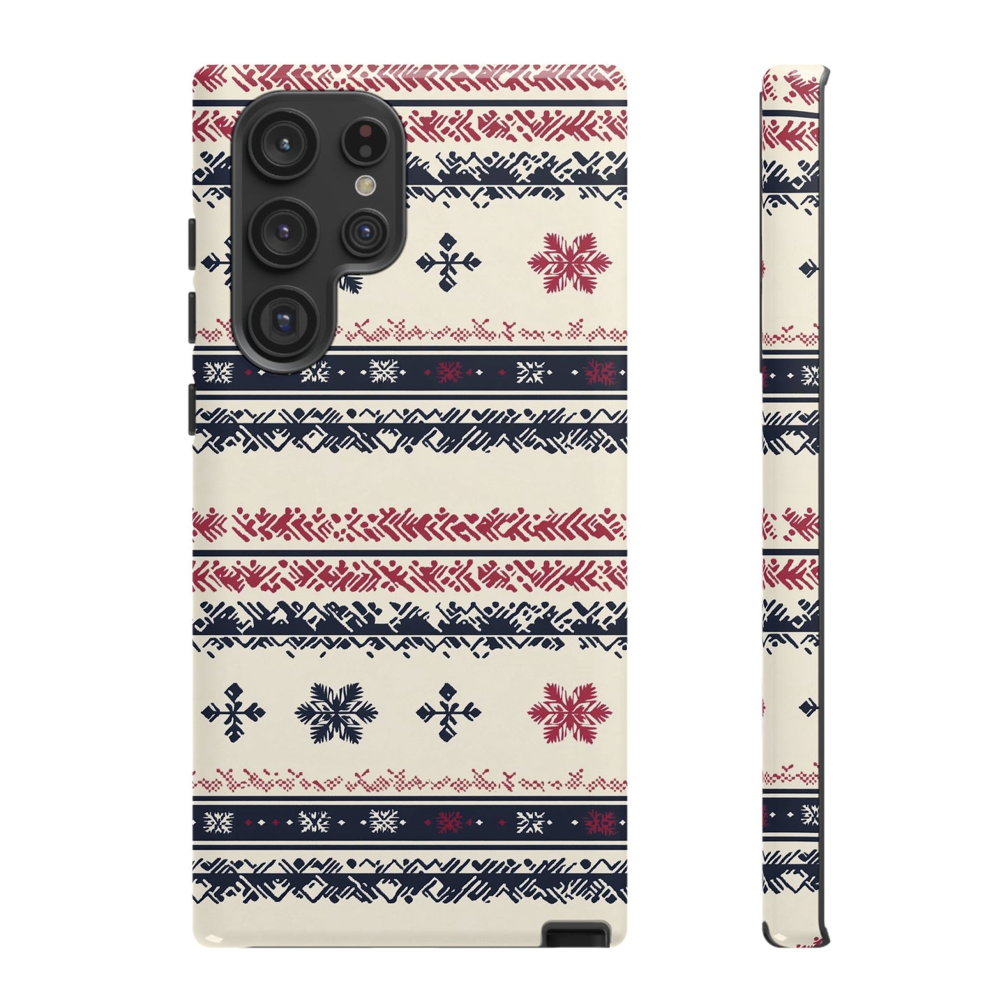 Traditional Winter Pattern - Dual Layer Case, soft case hard shell for Samsung Galaxy S24 to S22