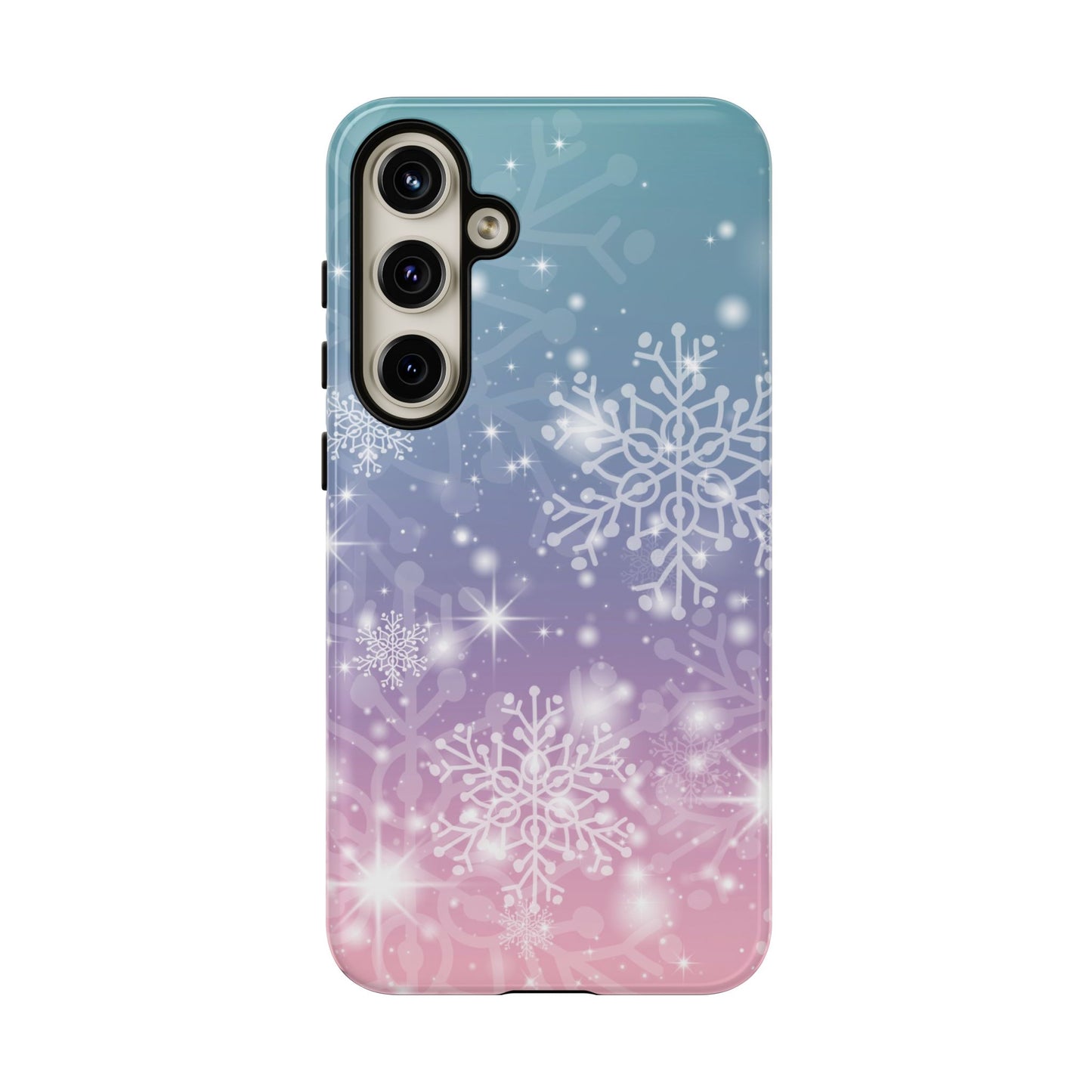 Snowflakes - Dual Layer Case, soft case hard shell for Samsung Galaxy S24 to S22