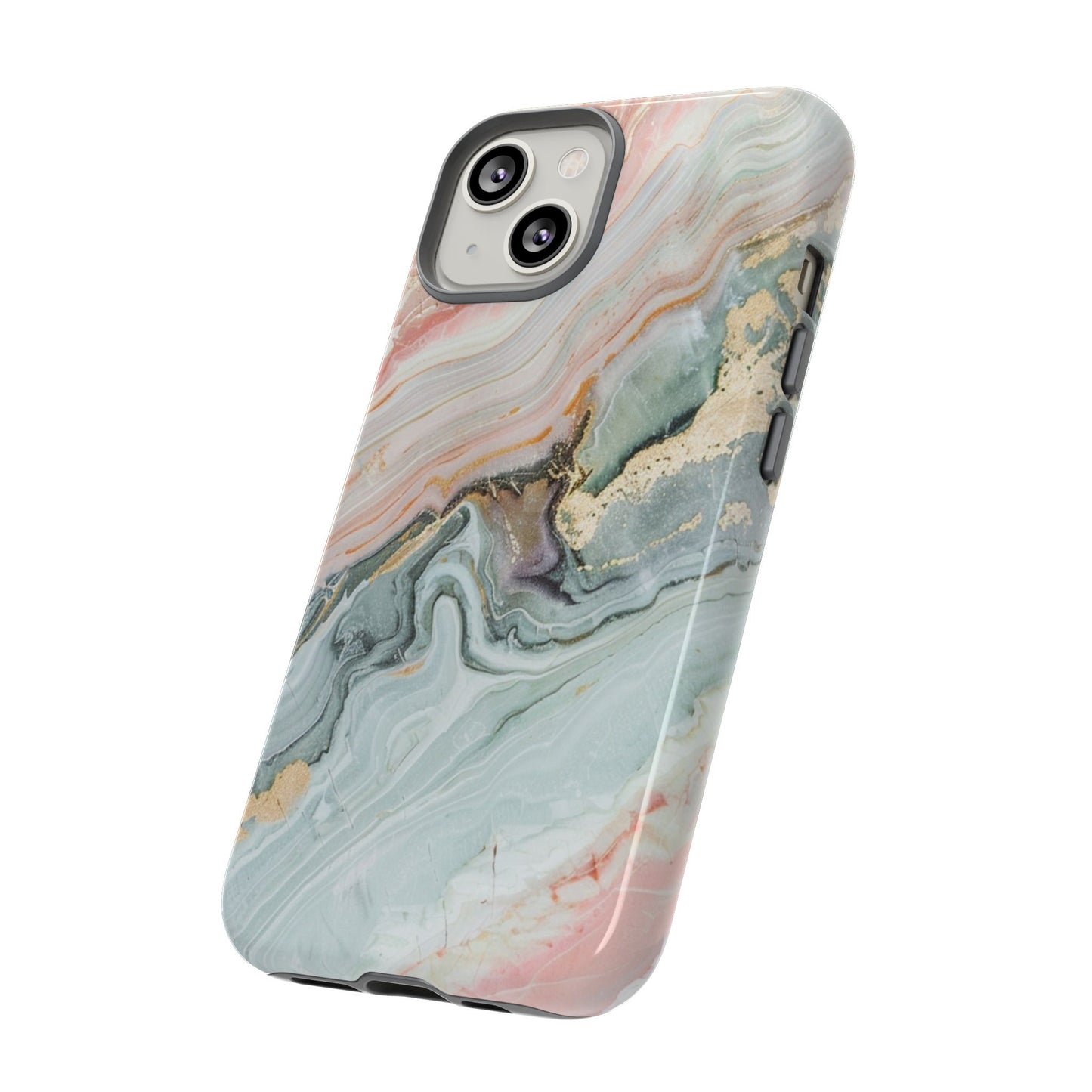 Pink Gold Marble - Tough Cases With Soft Lining For iPhone 16 to 14