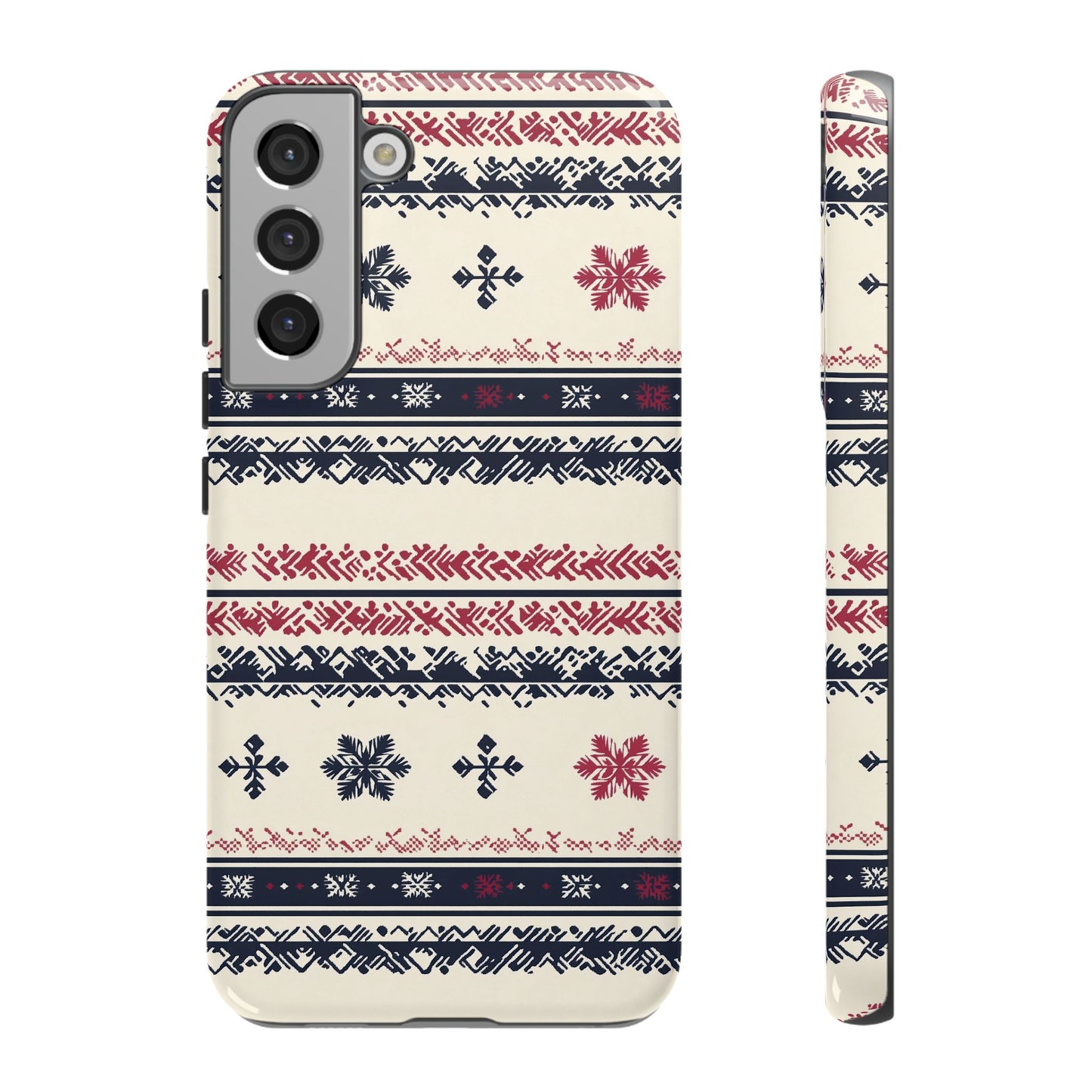 Traditional Winter Pattern - Dual Layer Case, soft case hard shell for Samsung Galaxy S24 to S22