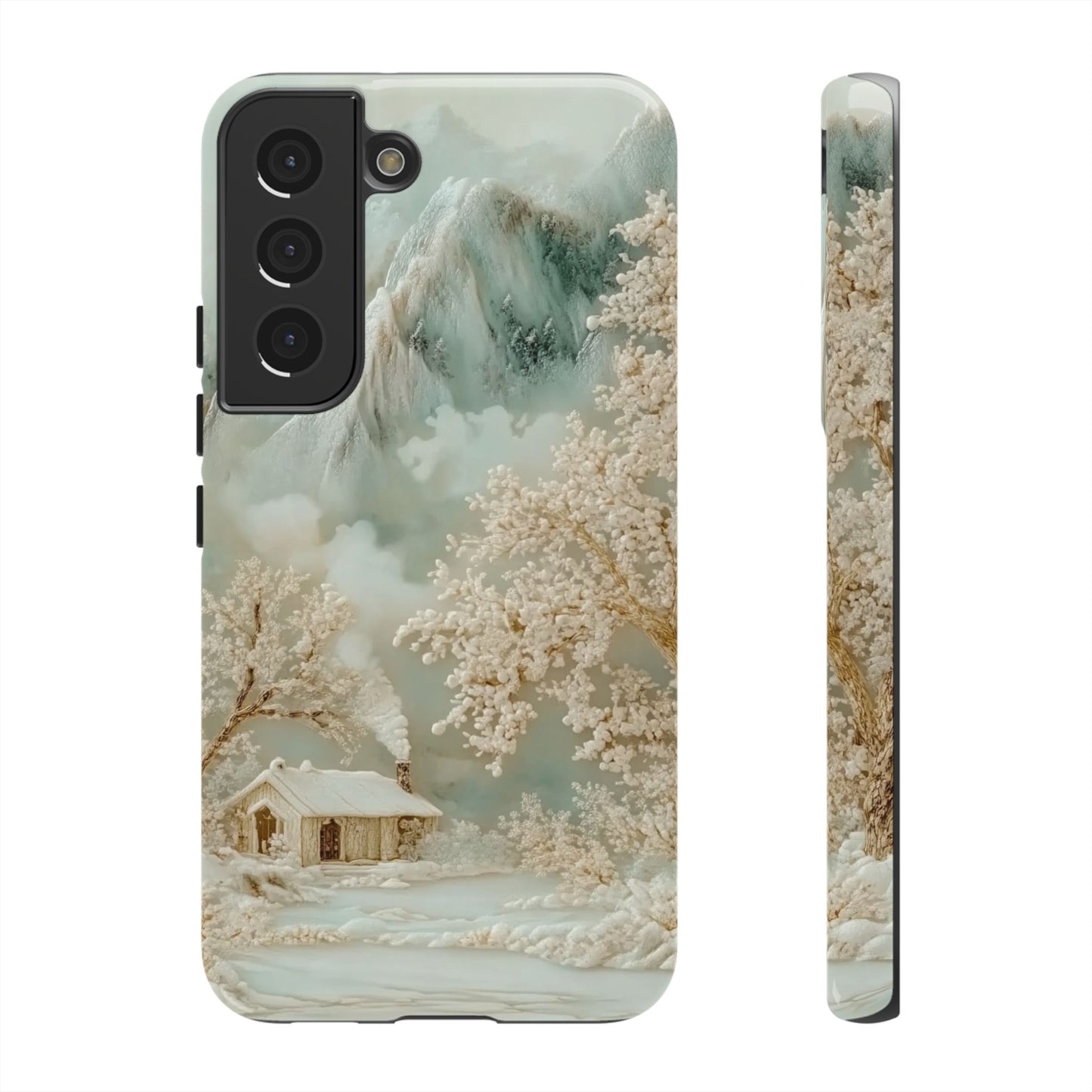 Jade Winter Snow - Dual Layer Case, soft case with hard shell for Samsung Galaxy S24 to S22