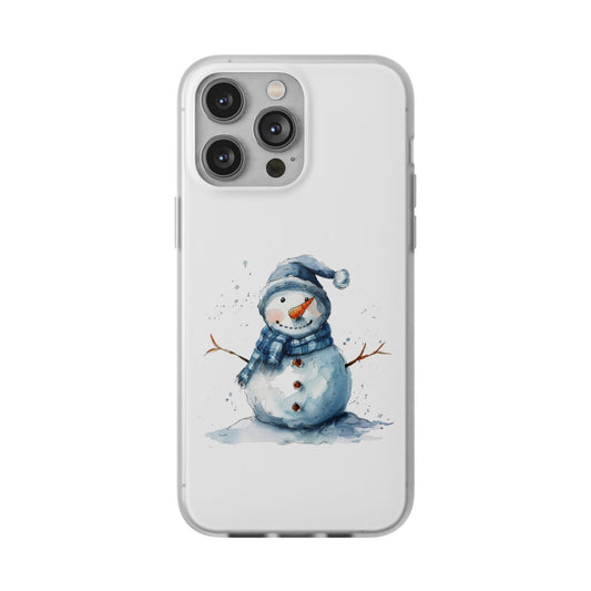 Happy Snowman - Flexi Cases - Semi-transparent- for iPhone 16/15/14/13