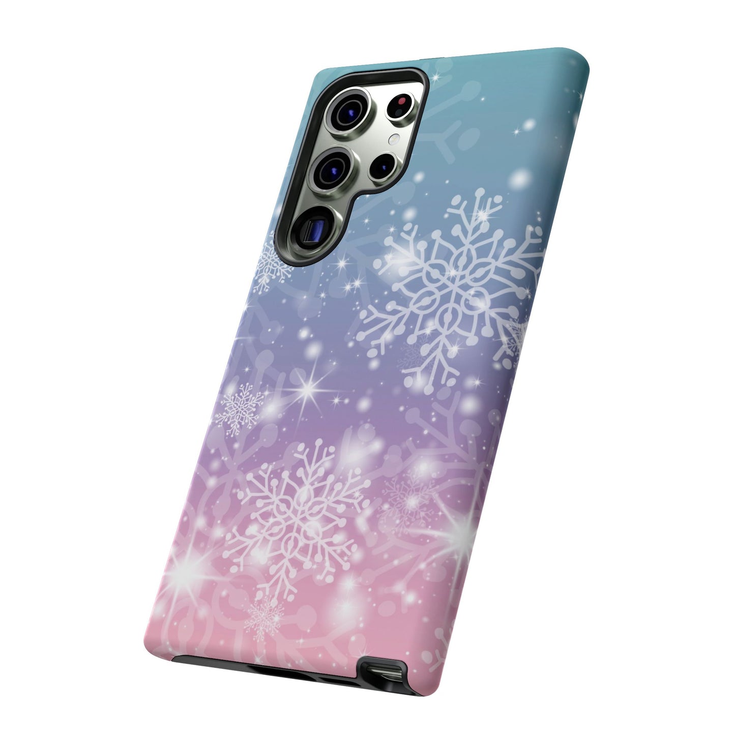 Snowflakes - Dual Layer Case, soft case hard shell for Samsung Galaxy S24 to S22