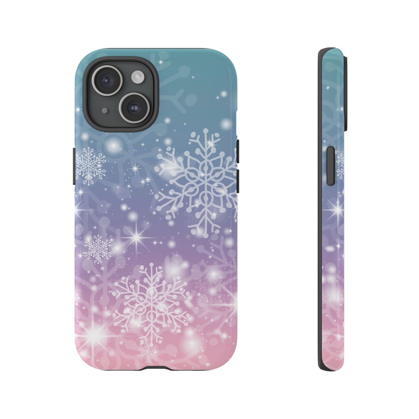 Snowflakes - Dual Layer Case, soft case hard shell for iPhone 16/15/14