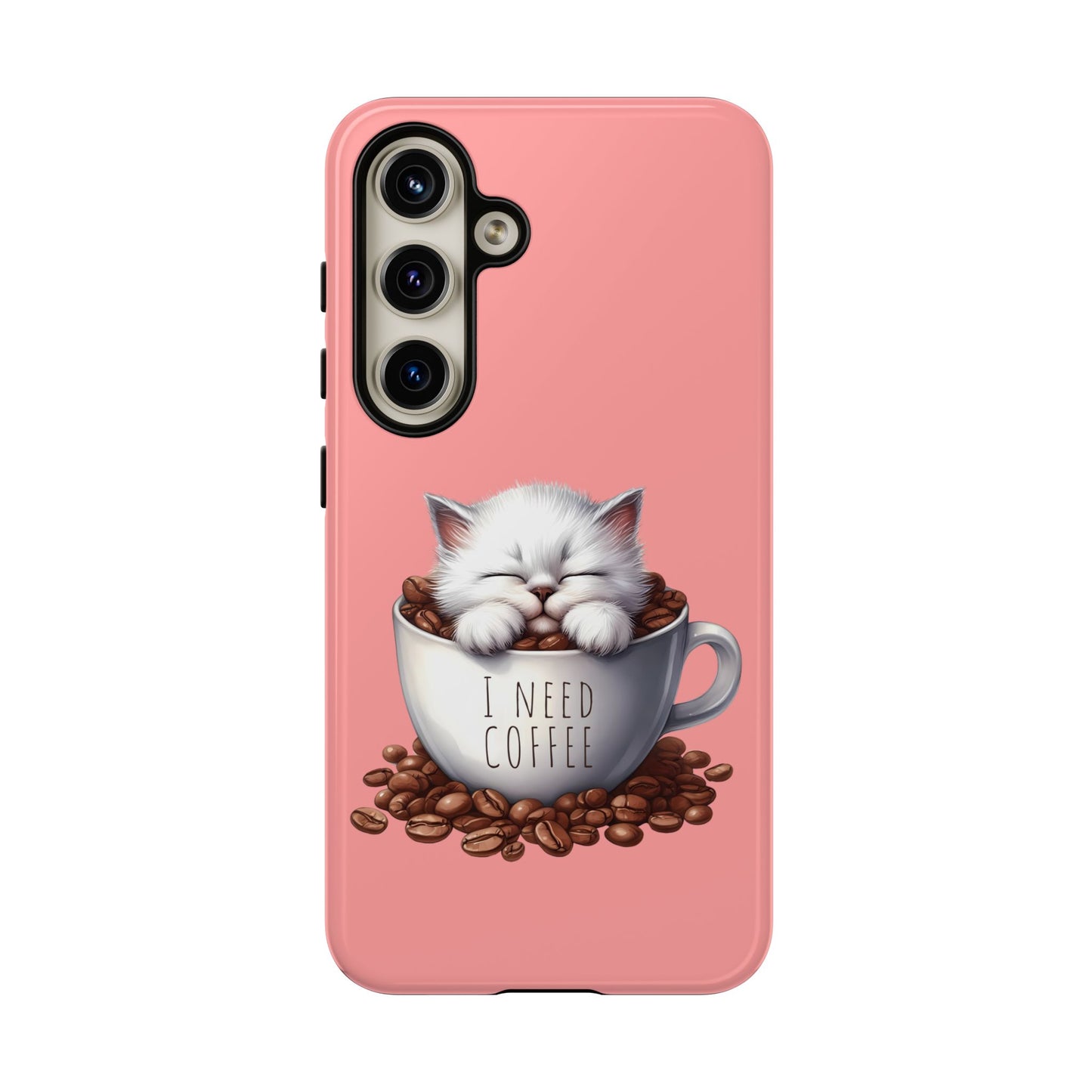 I NEED COFFEE - pink - Dual Layer Case, soft case hard shell for Samsung Galaxy S24 to S22