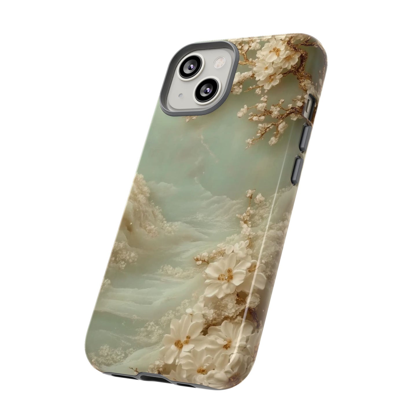 Jade Blossom - Dual Layer Case, soft case with hard shell for iPhone 16 to 13