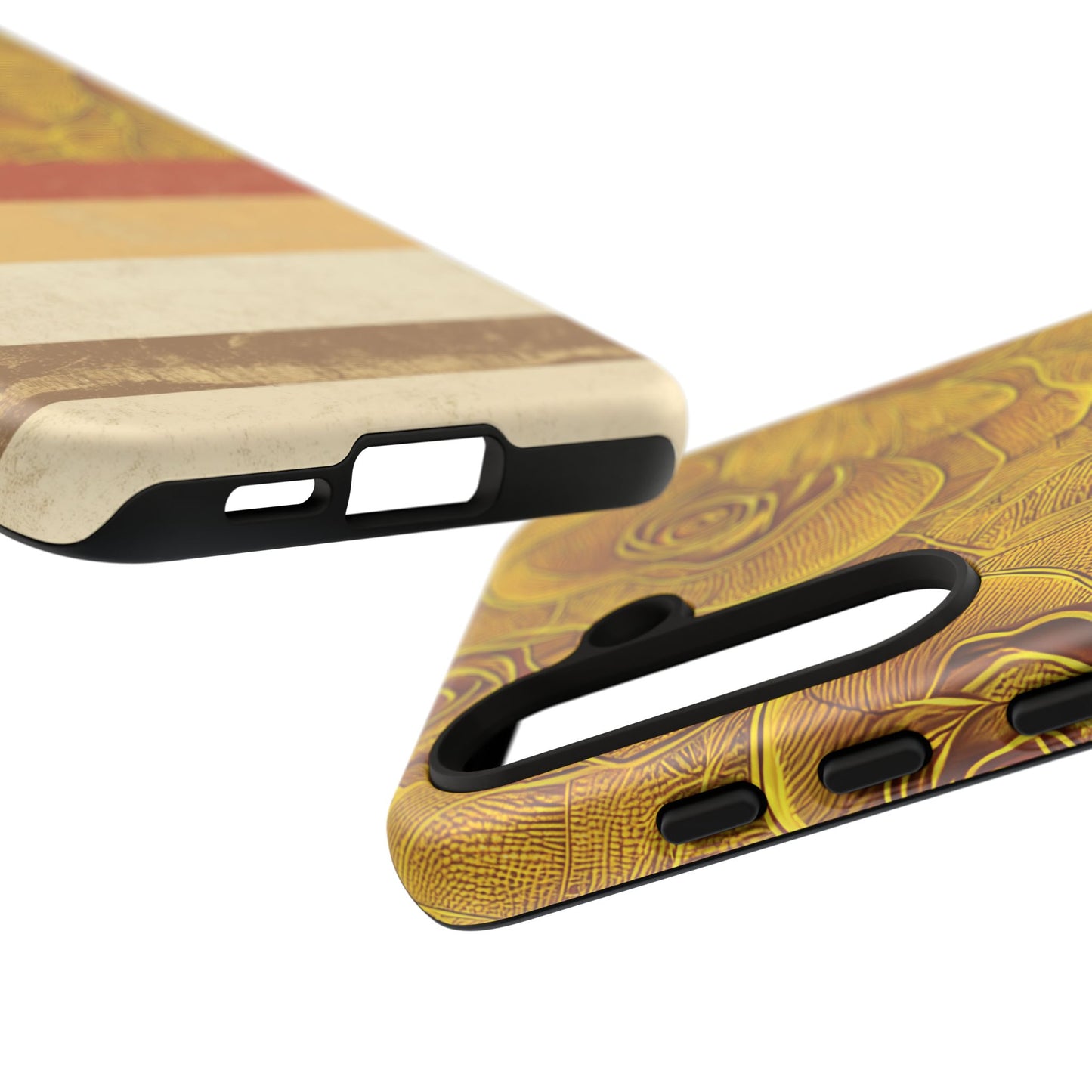 Retro Gold - Dual Layer Case, soft case hard shell for Samsung Galaxy S24 to S22