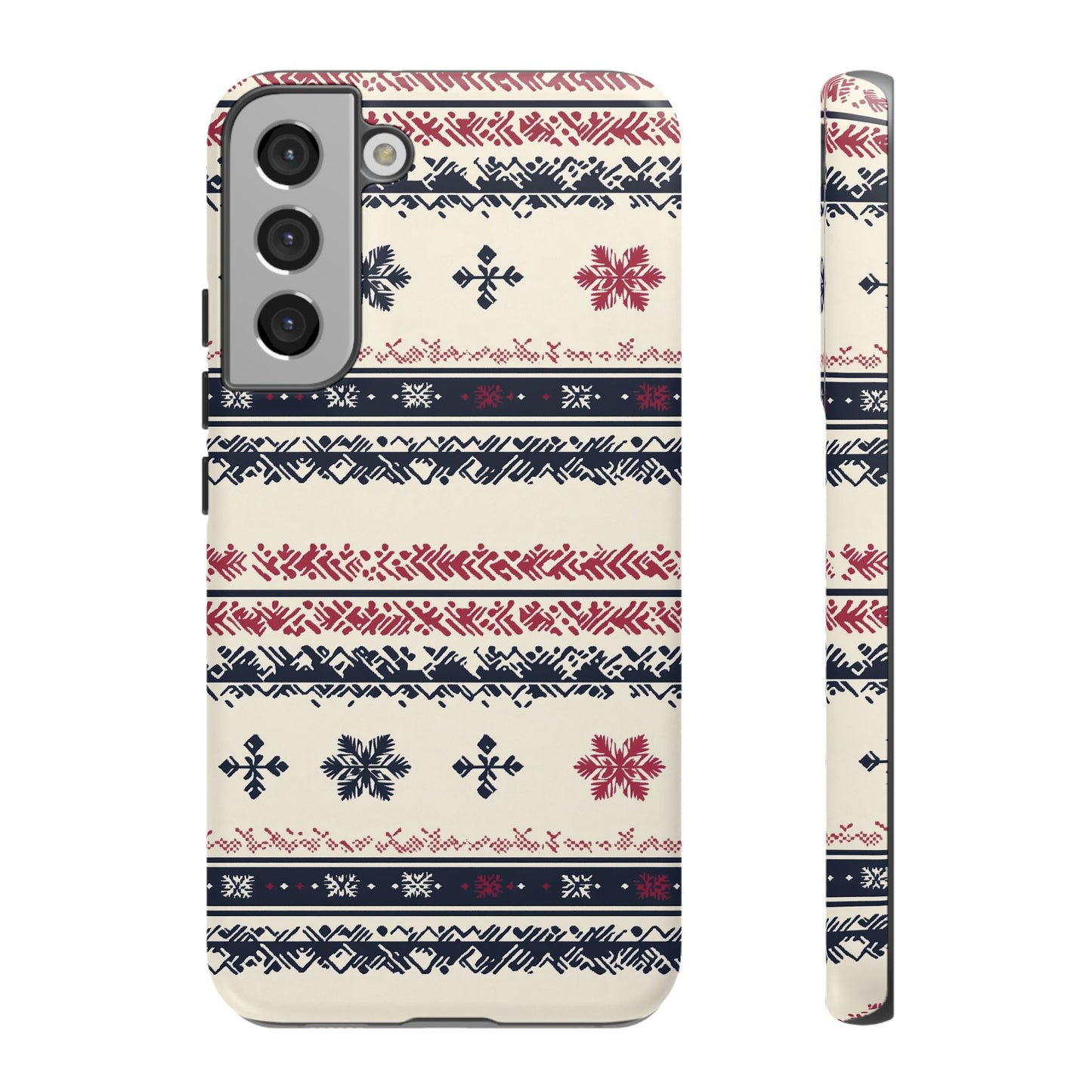 Traditional Winter Pattern - Dual Layer Case, soft case hard shell for Samsung Galaxy S24 to S22