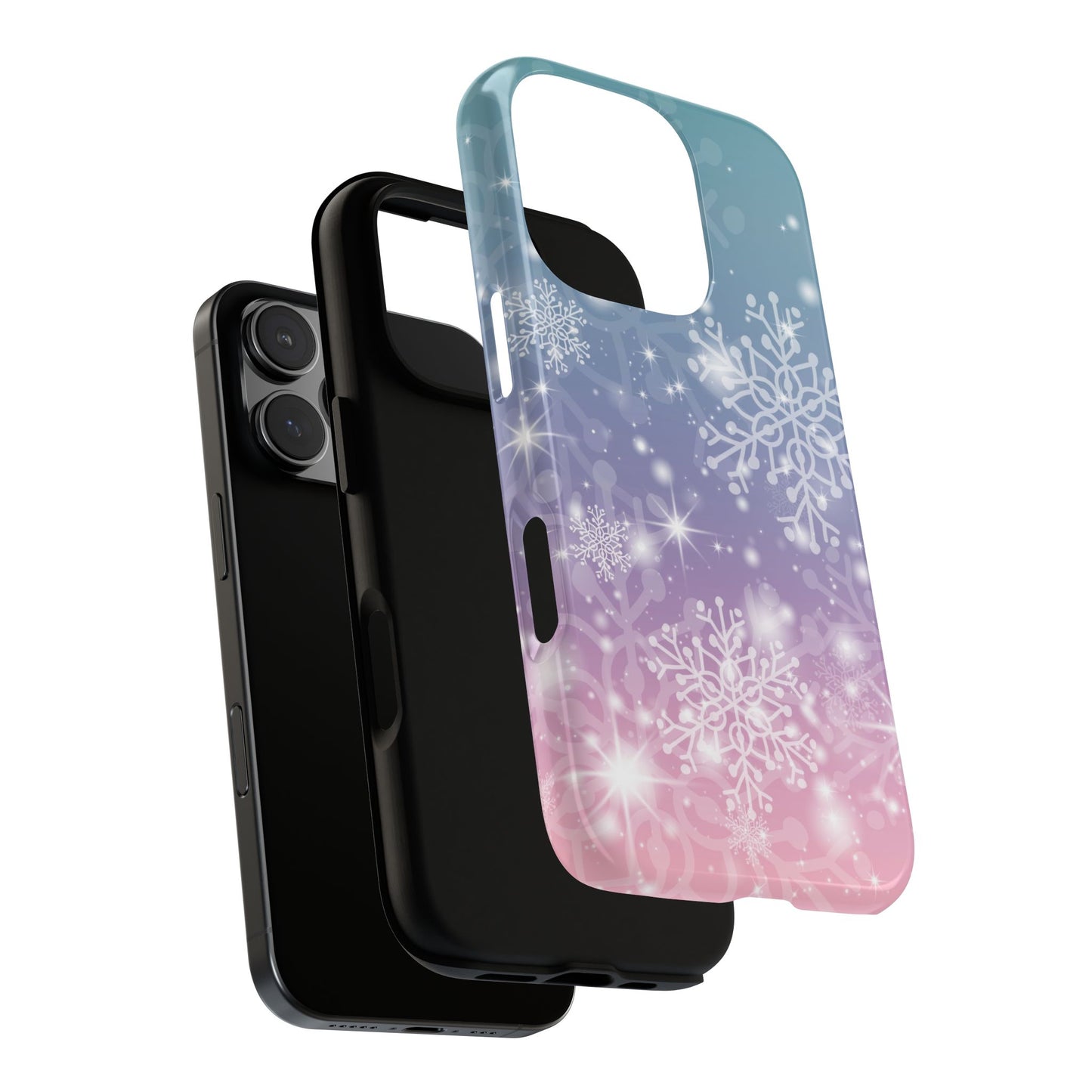 Snowflakes - Dual Layer Case, soft case hard shell for iPhone 16/15/14