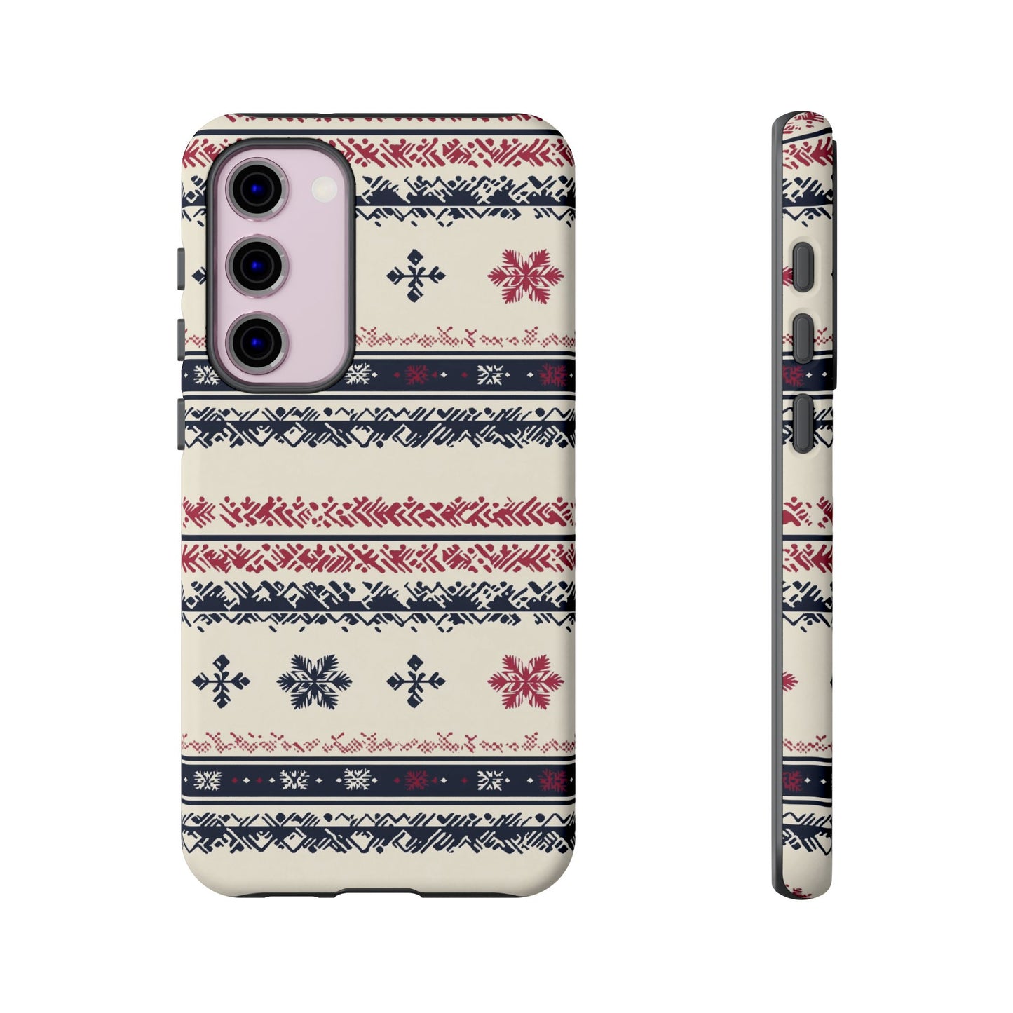 Traditional Winter Pattern - Dual Layer Case, soft case hard shell for Samsung Galaxy S24 to S22