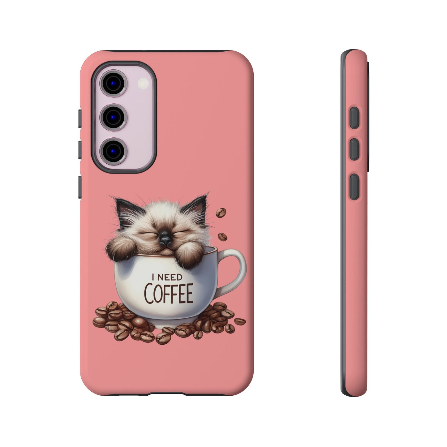 I NEED COFFEE 3 - pink - Dual Layer Case, soft case hard shell for Samsung Galaxy S24 to S22