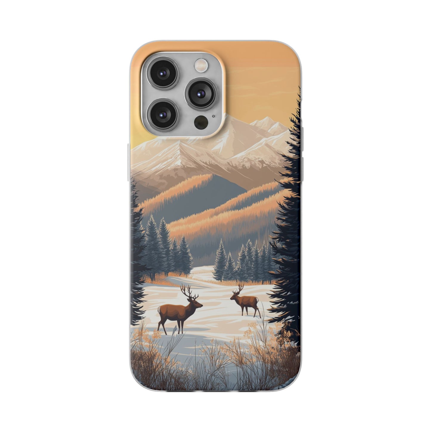 Warm Winter Mountains Minimal 2 - Flexi Case For iphone 16, iphone 15, iphone 14, all models