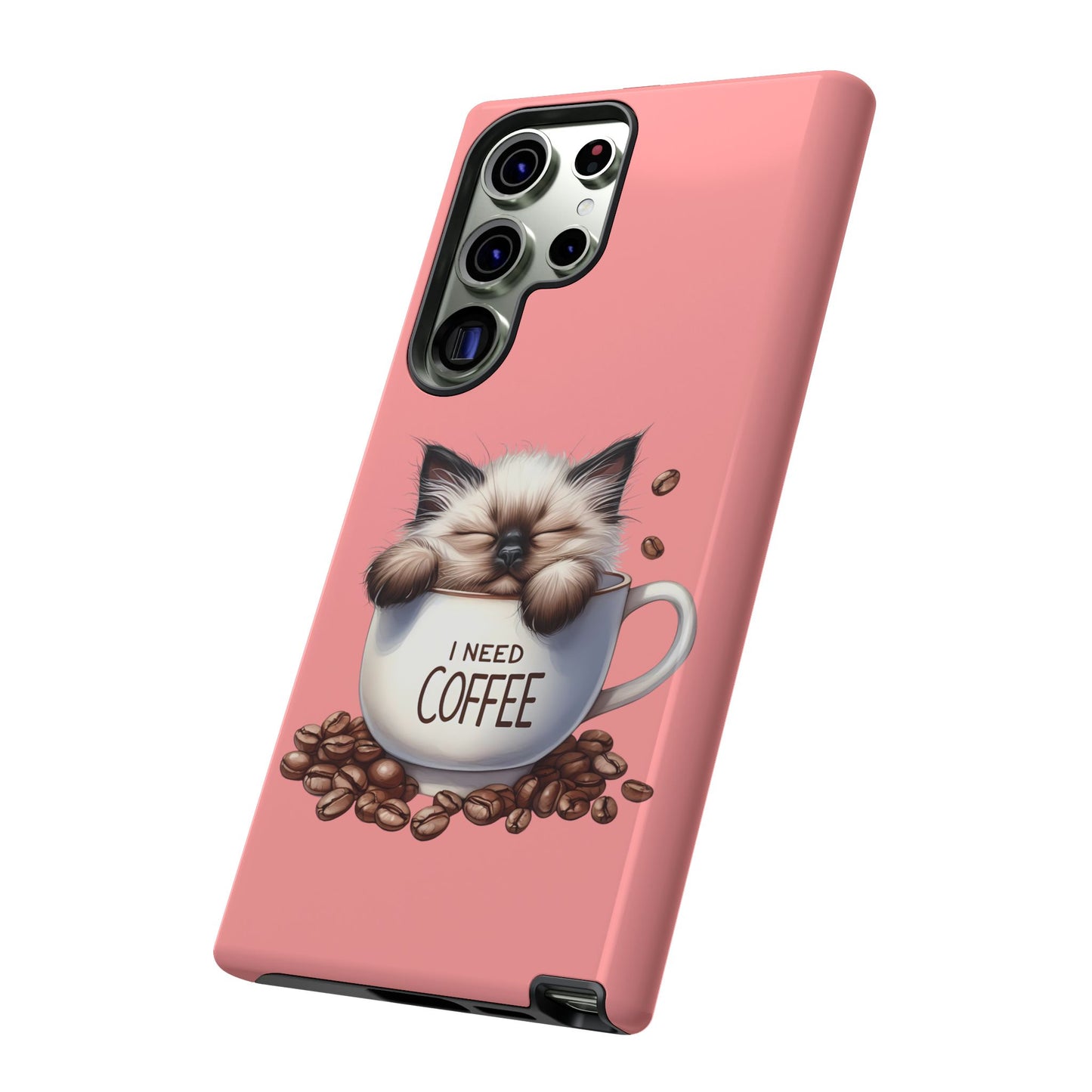 I NEED COFFEE 3 - pink - Dual Layer Case, soft case hard shell for Samsung Galaxy S24 to S22