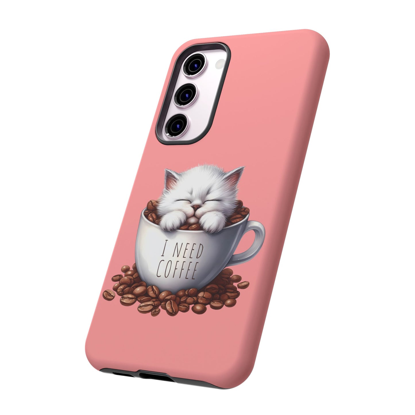 I NEED COFFEE - pink - Dual Layer Case, soft case hard shell for Samsung Galaxy S24 to S22