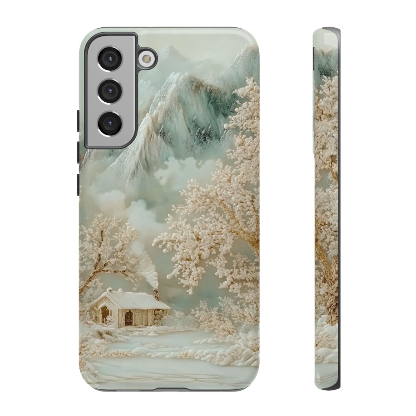 Jade Winter Snow - Dual Layer Case, soft case with hard shell for Samsung Galaxy S24 to S22