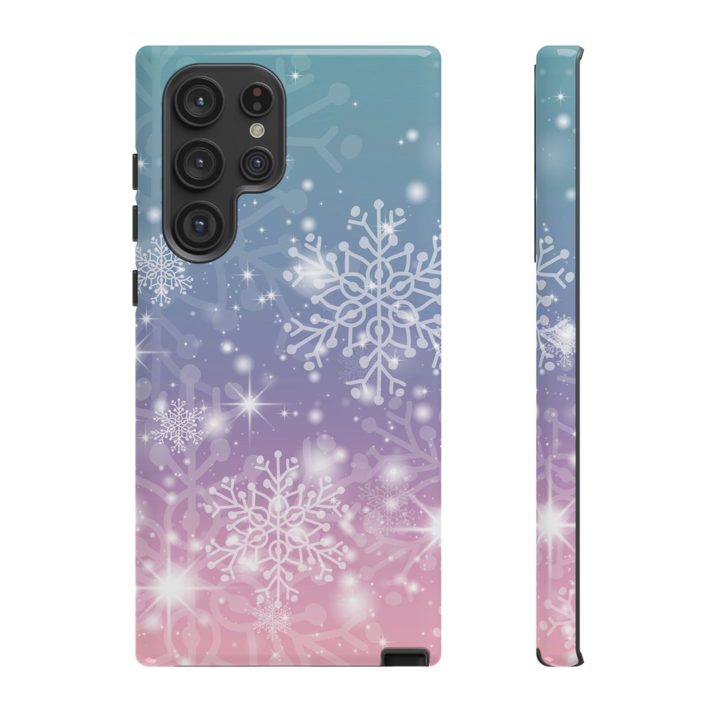 Snowflakes - Dual Layer Case, soft case hard shell for Samsung Galaxy S24 to S22