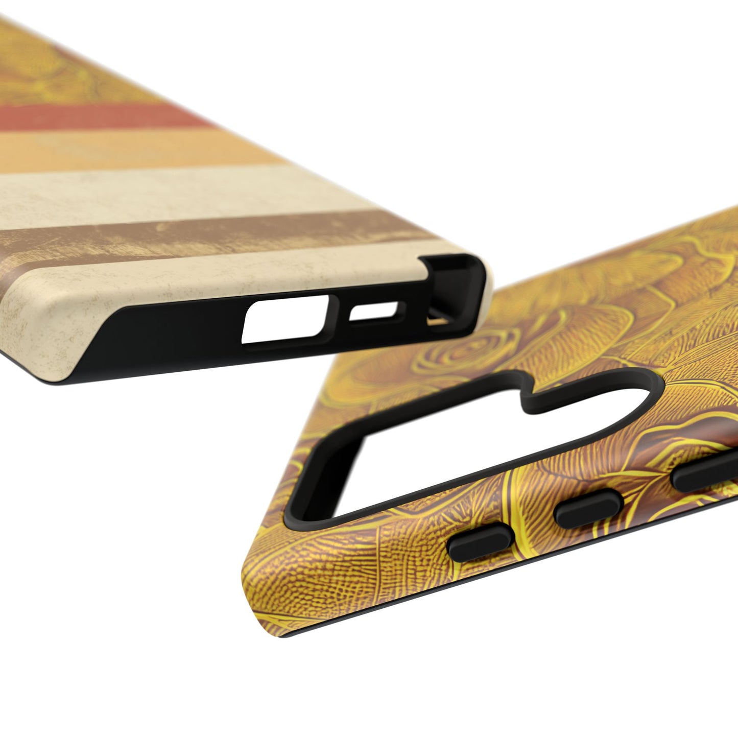 Retro Gold - Dual Layer Case, soft case hard shell for Samsung Galaxy S24 to S22