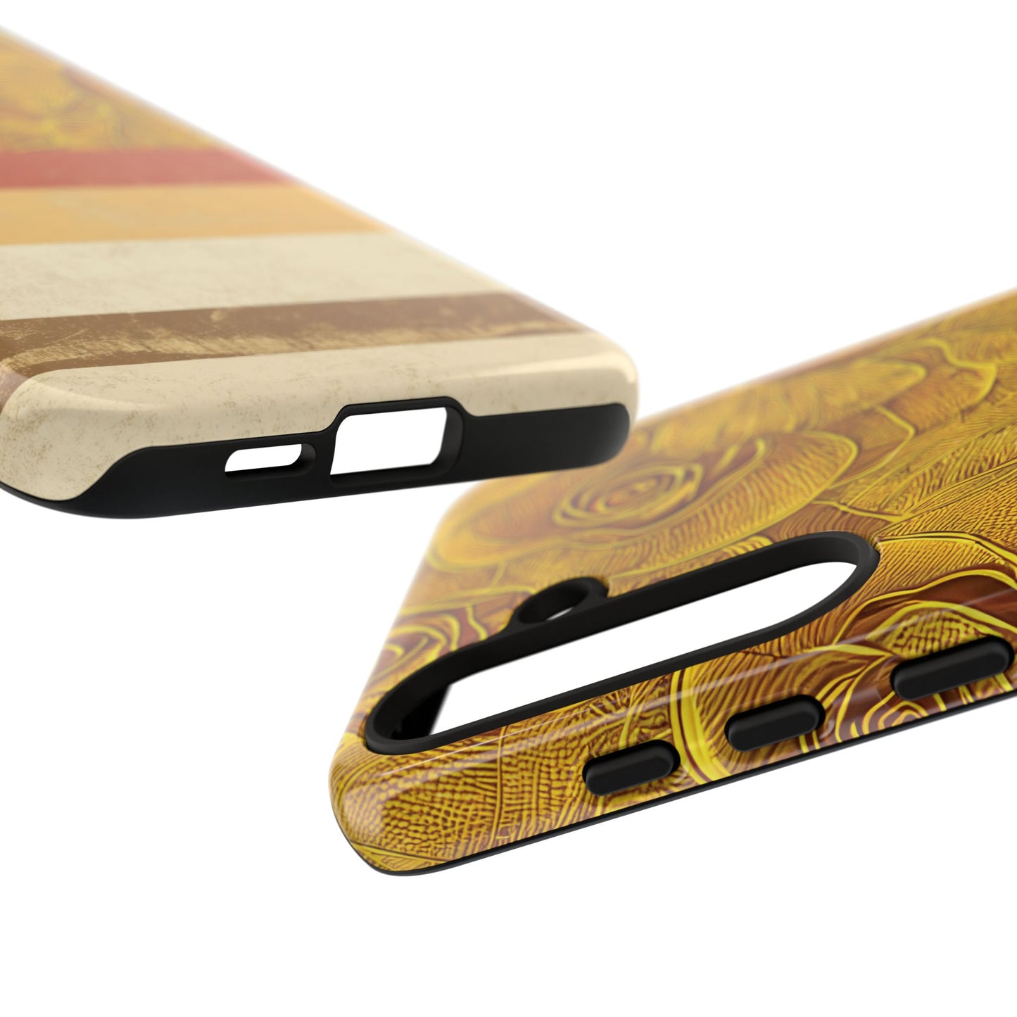 Retro Gold - Dual Layer Case, soft case hard shell for Samsung Galaxy S24 to S22