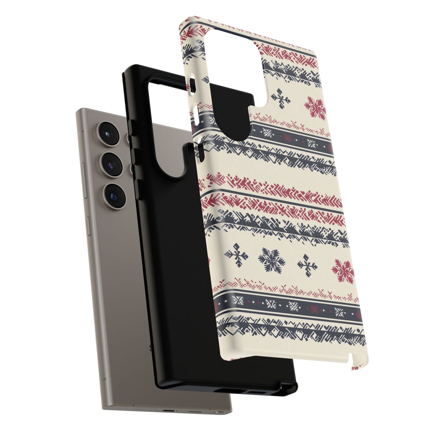 Traditional Winter Pattern - Dual Layer Case, soft case hard shell for Samsung Galaxy S24 to S22