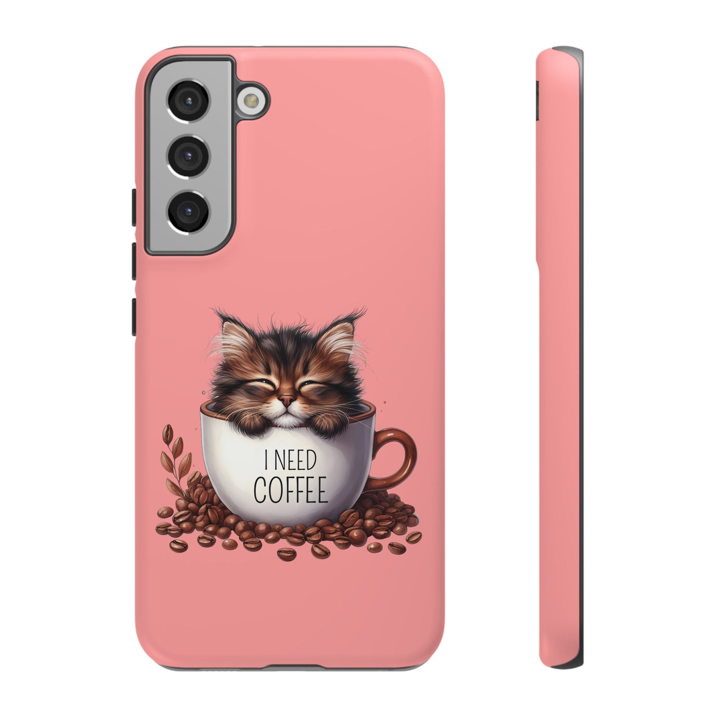 I NEED COFFEE 2 - pink - Dual Layer Case, soft case hard shell for Samsung Galaxy S24 to S22