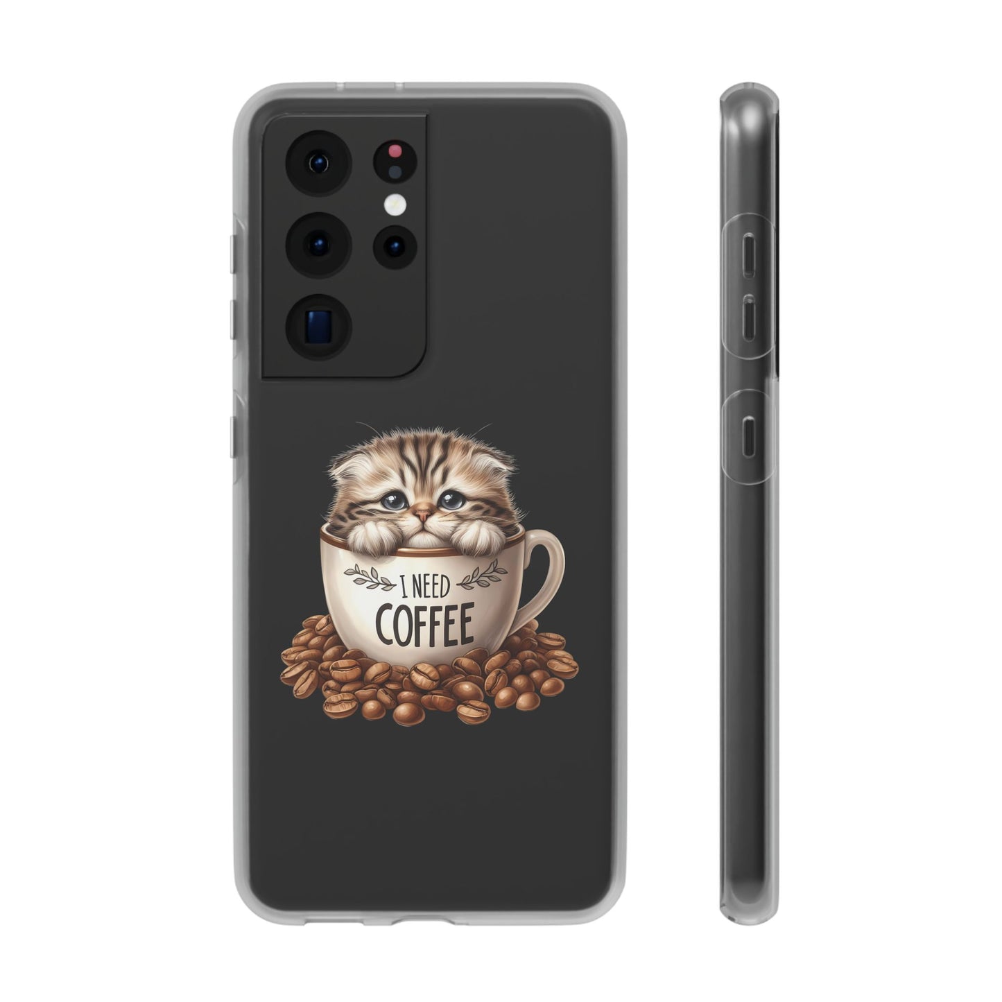 I NEED COFFEE - Flexi Cases - Semi-transparent- for Samsung Galaxy S 23/22/21/10