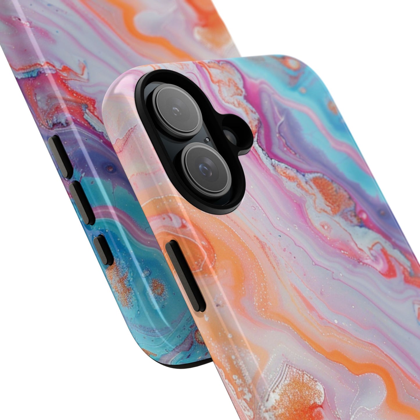 Crazy Orange Marble - Tough Cases With Soft Lining For iPhone 16 to 14