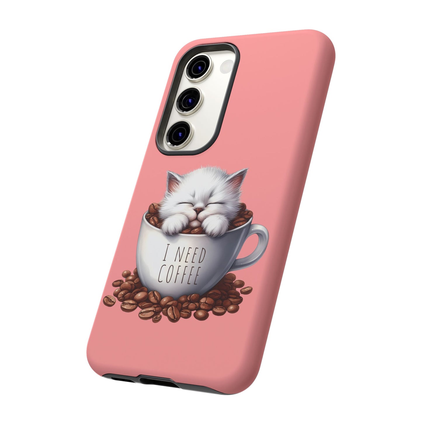 I NEED COFFEE - pink - Dual Layer Case, soft case hard shell for Samsung Galaxy S24 to S22