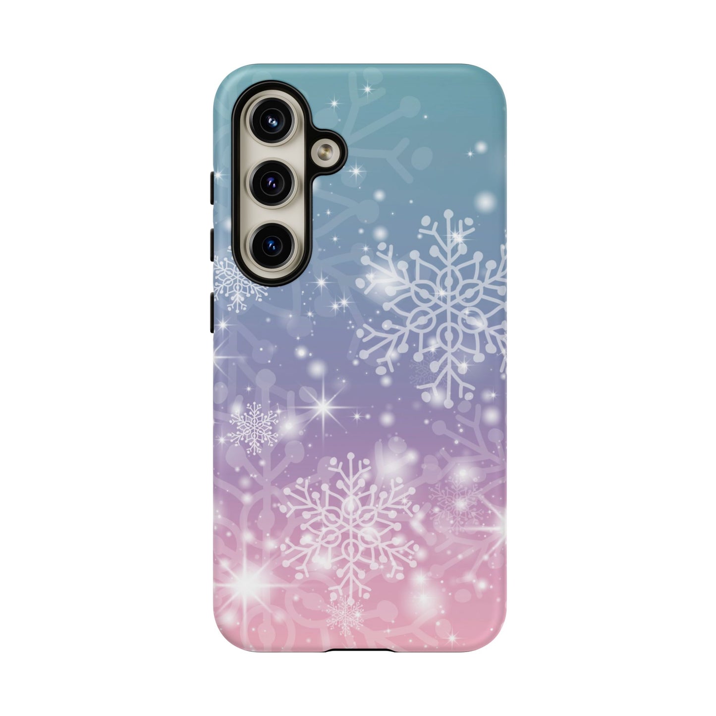 Snowflakes - Dual Layer Case, soft case hard shell for Samsung Galaxy S24 to S22