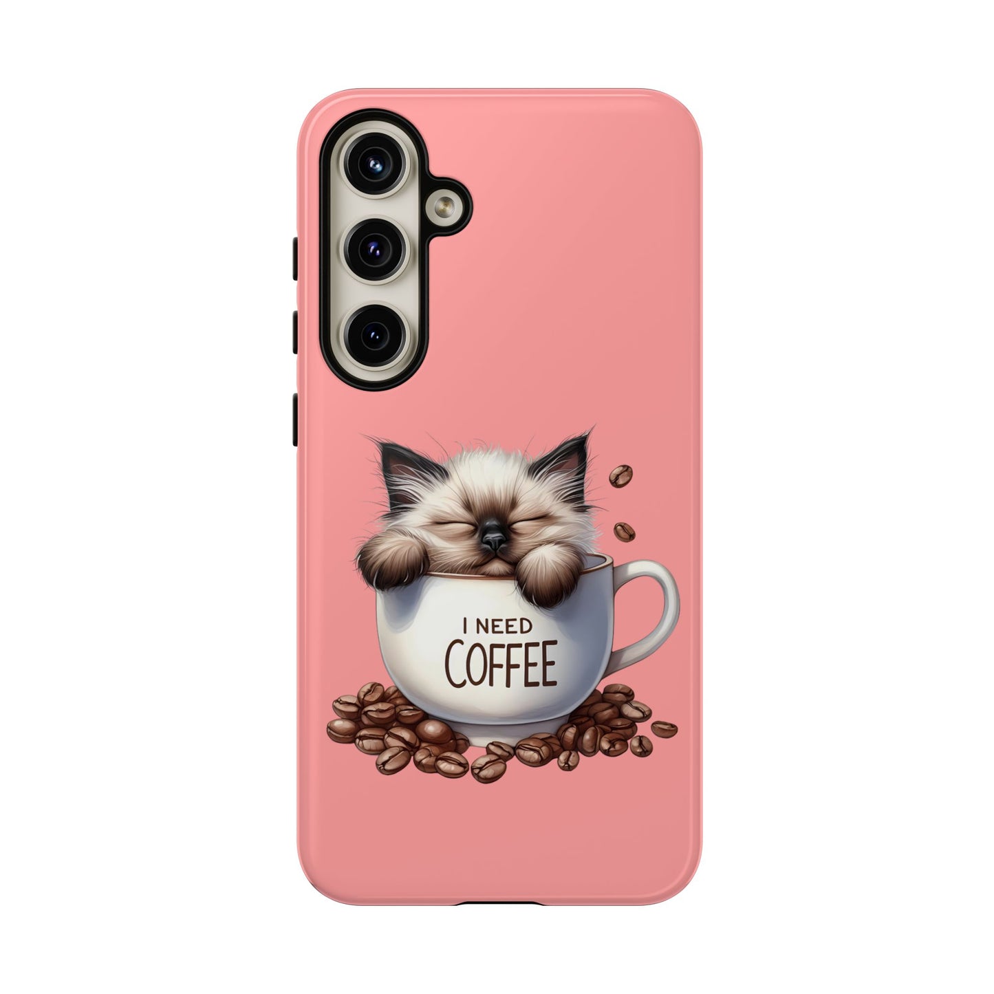 I NEED COFFEE 3 - pink - Dual Layer Case, soft case hard shell for Samsung Galaxy S24 to S22