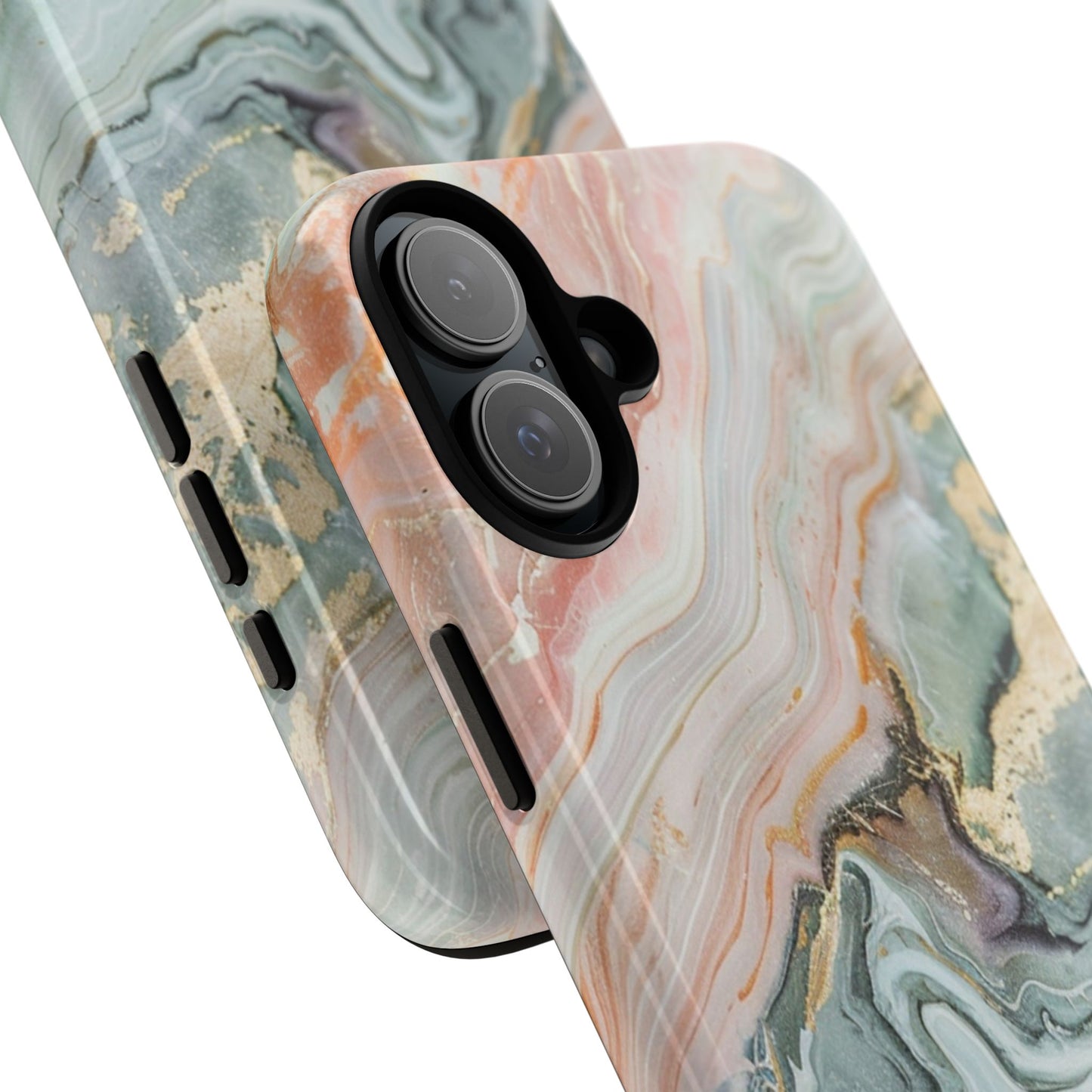 Pink Gold Marble - Tough Cases With Soft Lining For iPhone 16 to 14