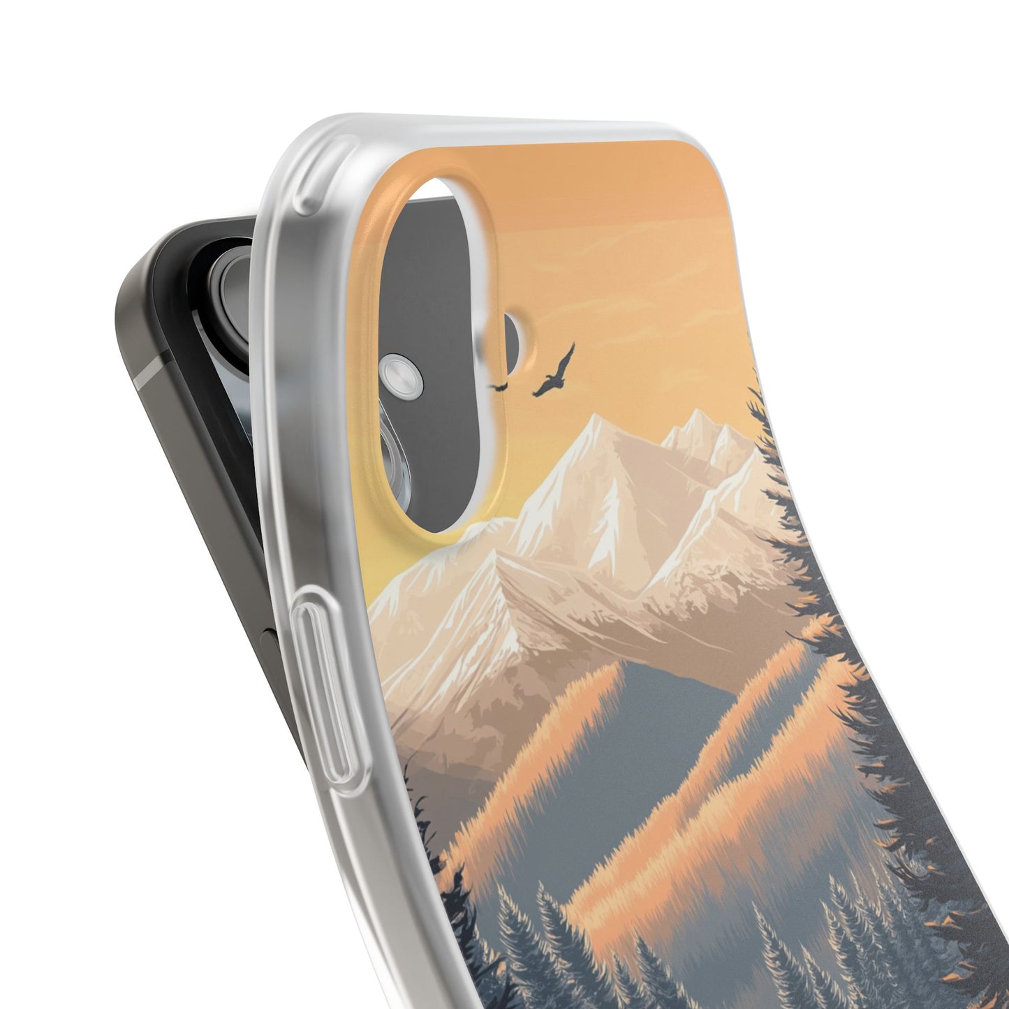 Warm Winter Mountains Minimal 2 - Flexi Case For iphone 16, iphone 15, iphone 14, all models