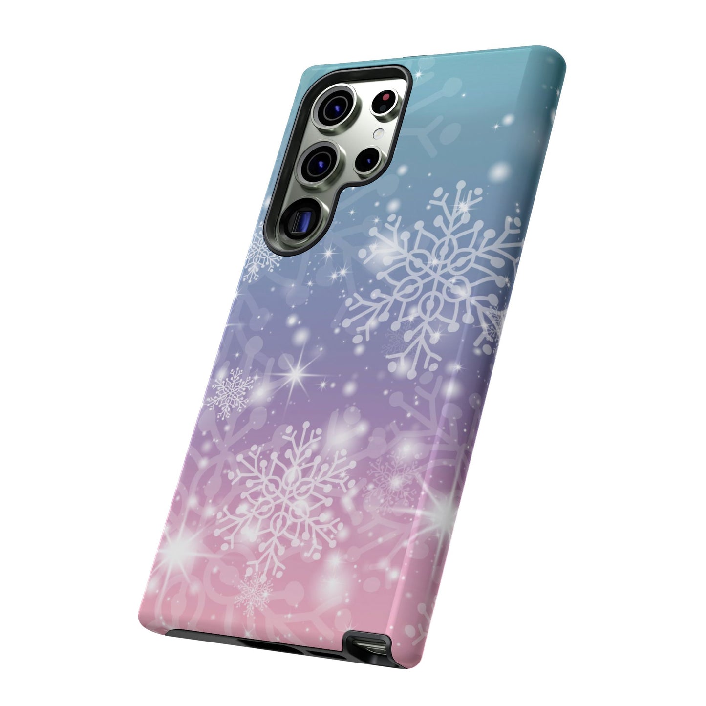 Snowflakes - Dual Layer Case, soft case hard shell for Samsung Galaxy S24 to S22