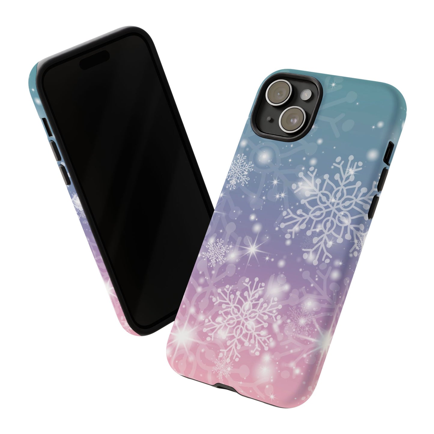 Snowflakes - Dual Layer Case, soft case hard shell for iPhone 16/15/14