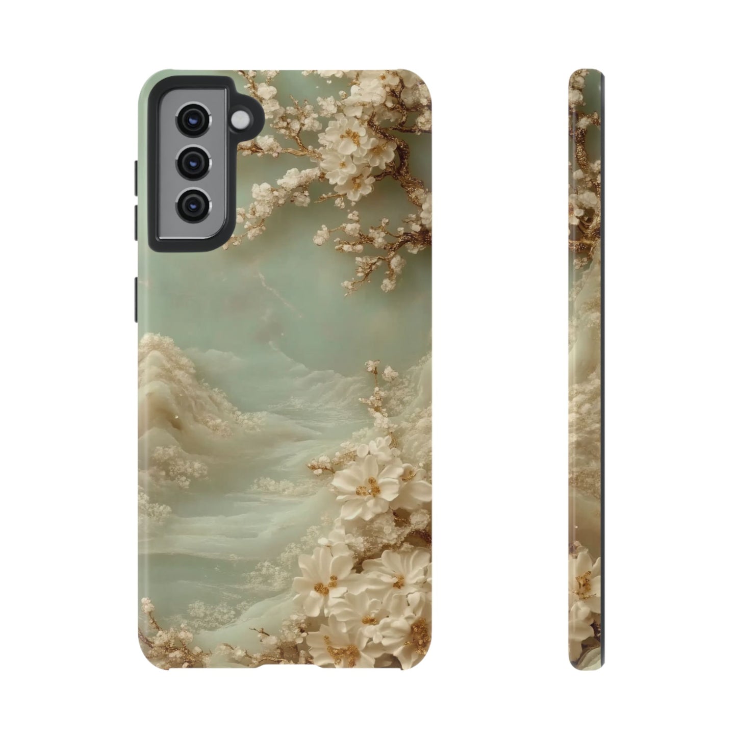 Jade Blossom - Dual Layer Case, soft case with hard shell for Samsung Galaxy S24 to S21