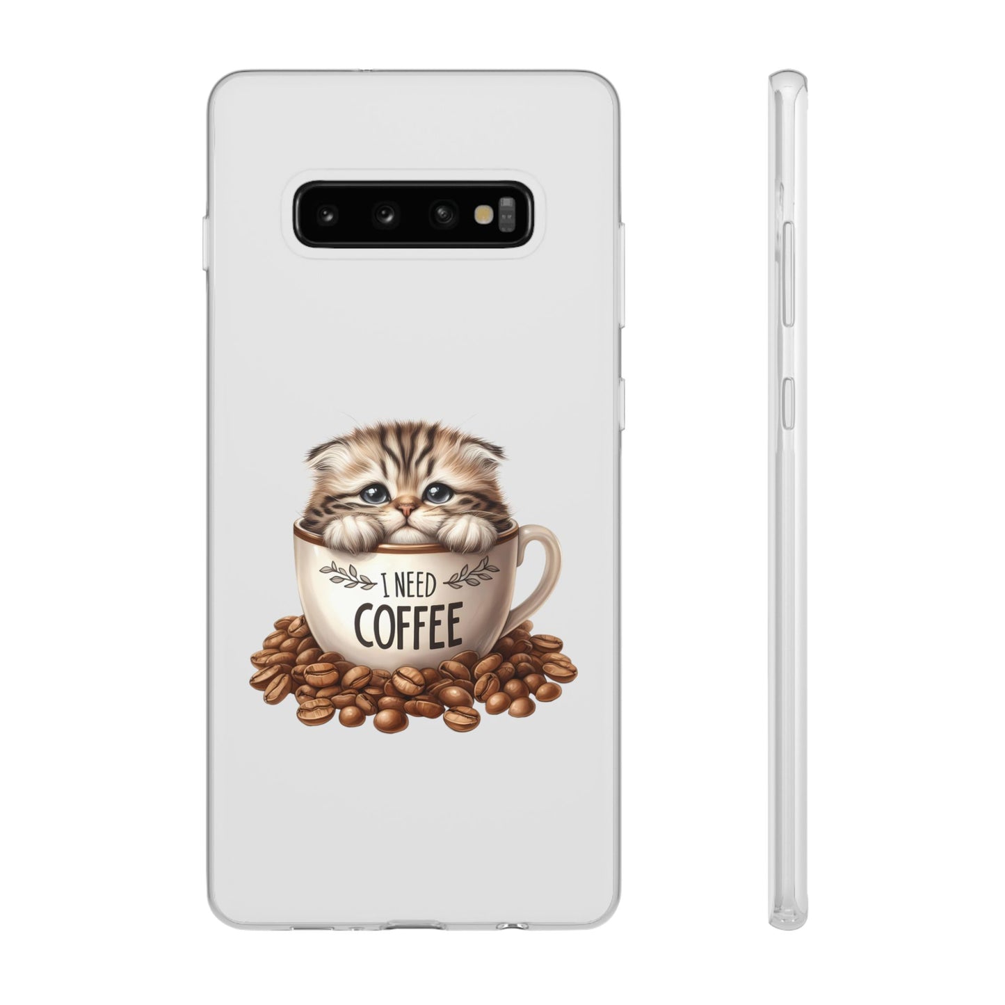 I NEED COFFEE - Flexi Cases - Semi-transparent- for Samsung Galaxy S 23/22/21/10