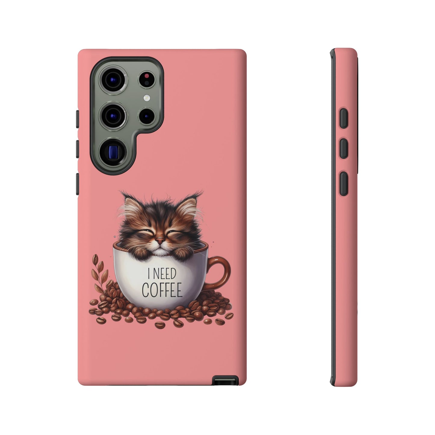 I NEED COFFEE 2 - pink - Dual Layer Case, soft case hard shell for Samsung Galaxy S24 to S22