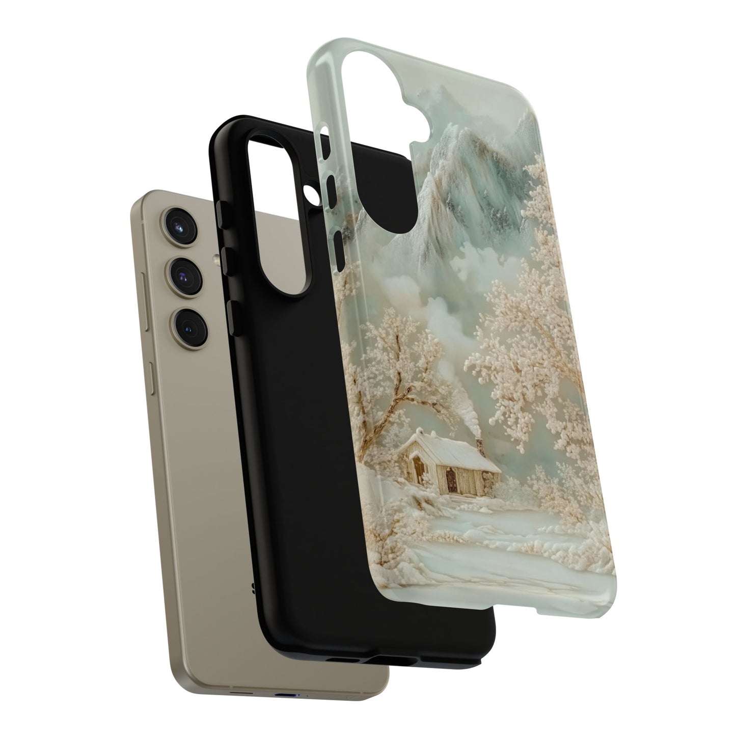 Jade Winter Snow - Dual Layer Case, soft case with hard shell for Samsung Galaxy S24 to S22