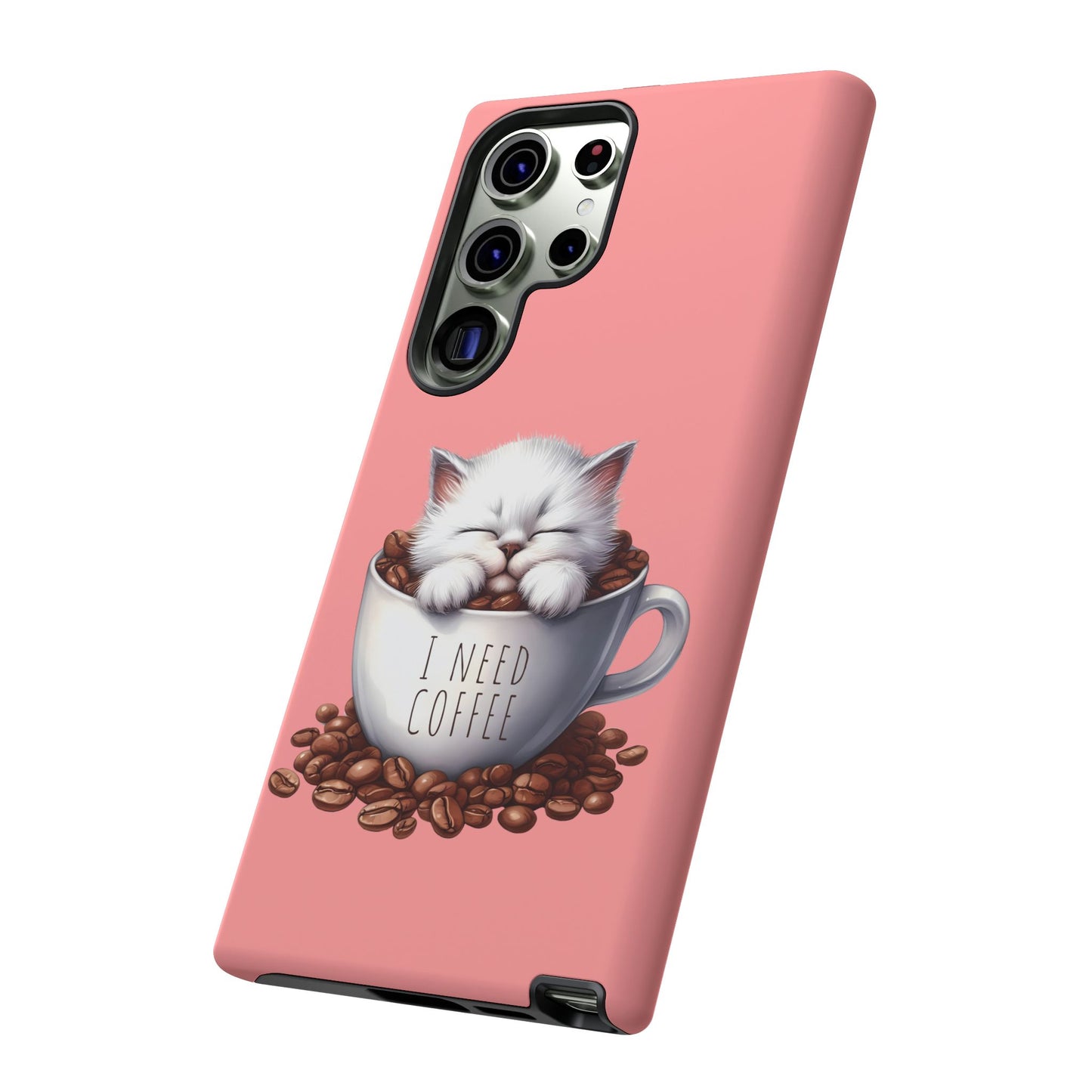 I NEED COFFEE - pink - Dual Layer Case, soft case hard shell for Samsung Galaxy S24 to S22