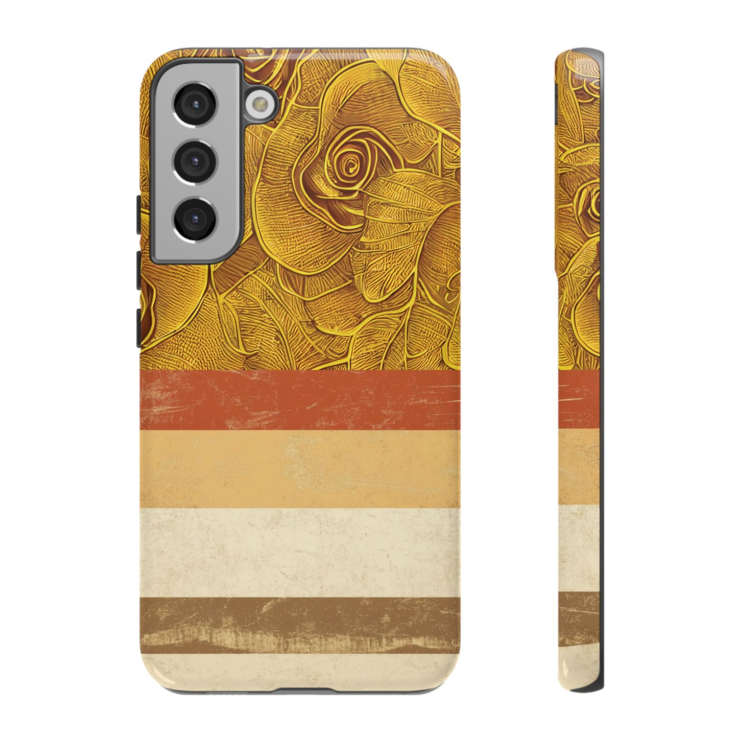 Retro Gold - Dual Layer Case, soft case hard shell for Samsung Galaxy S24 to S22