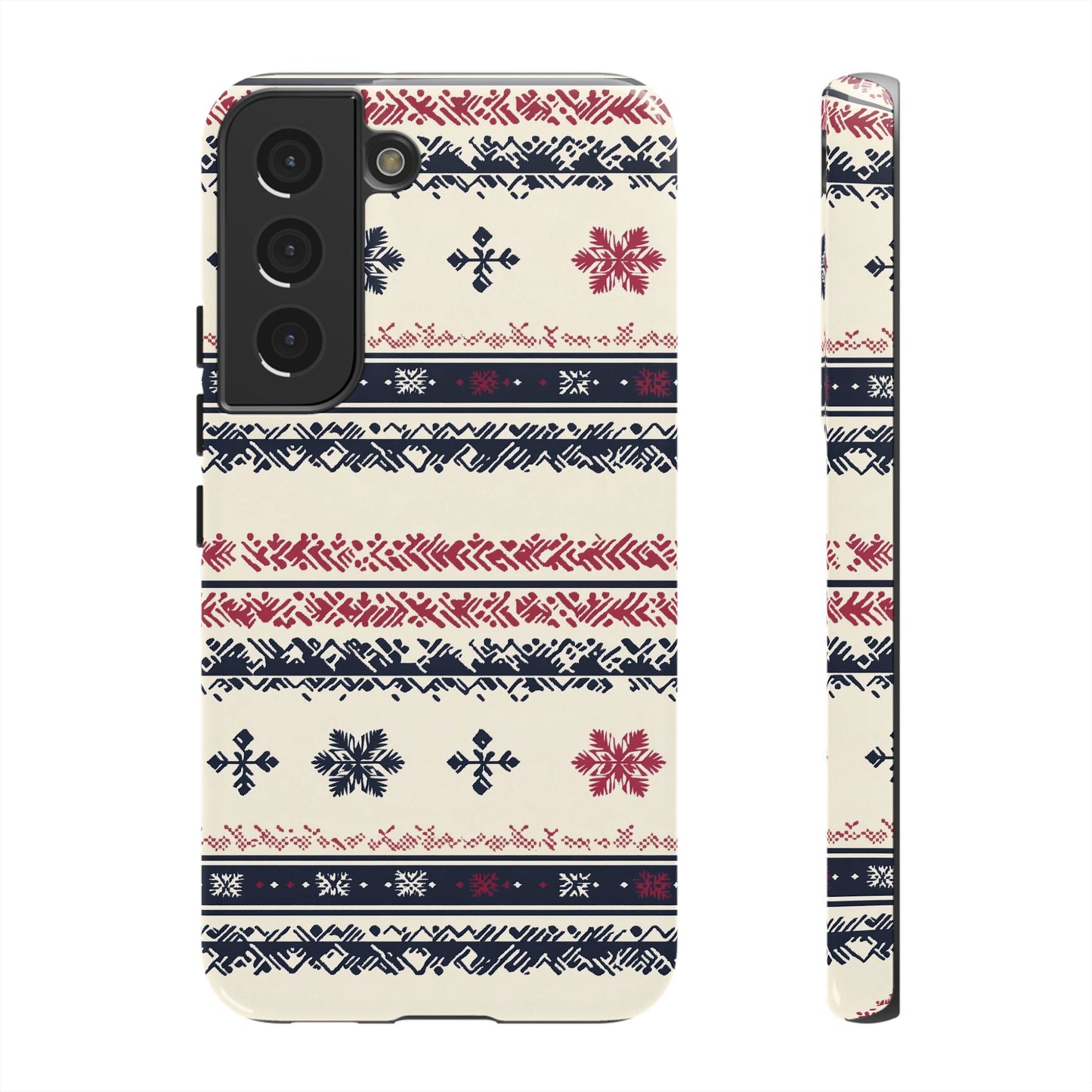 Traditional Winter Pattern - Dual Layer Case, soft case hard shell for Samsung Galaxy S24 to S22