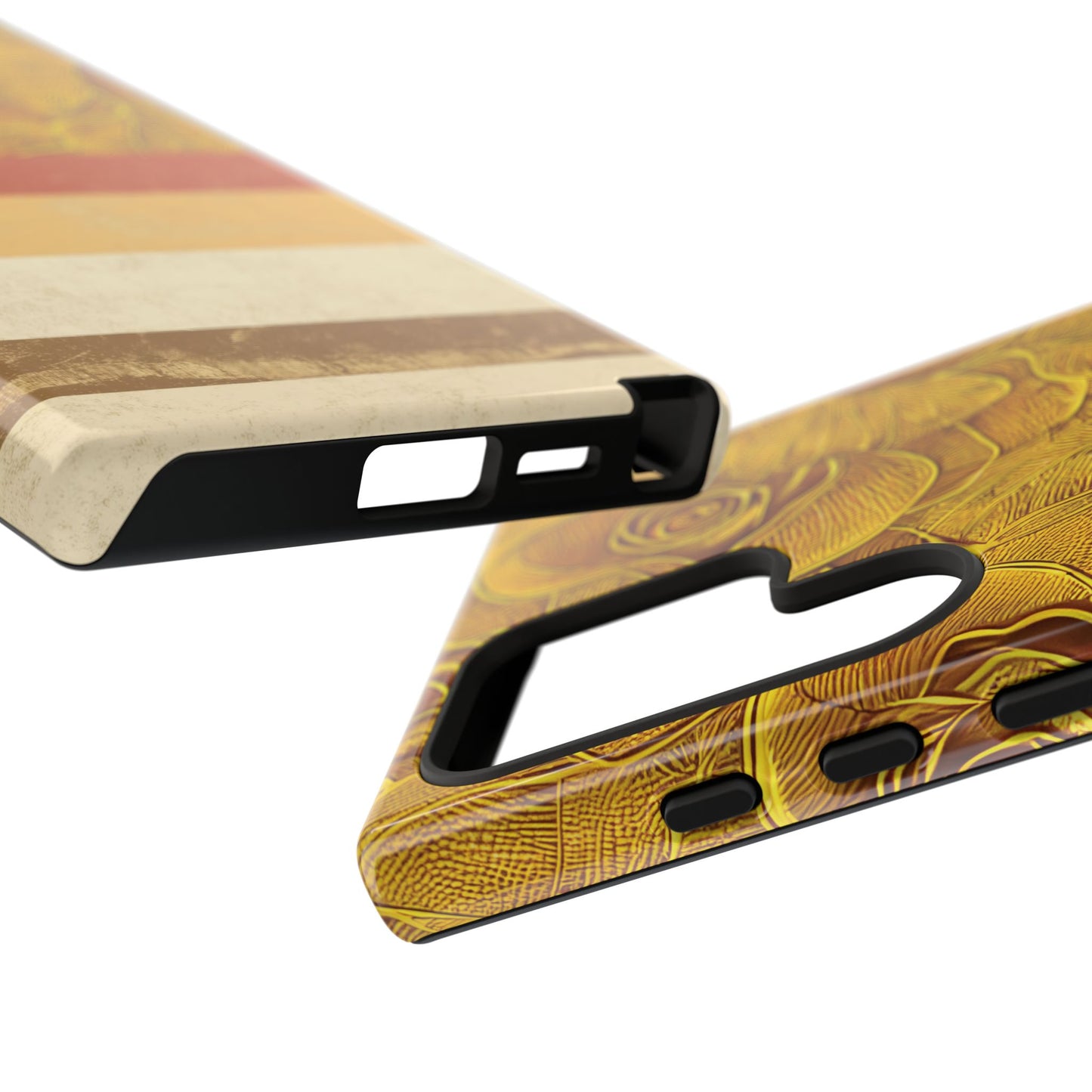 Retro Gold - Dual Layer Case, soft case hard shell for Samsung Galaxy S24 to S22