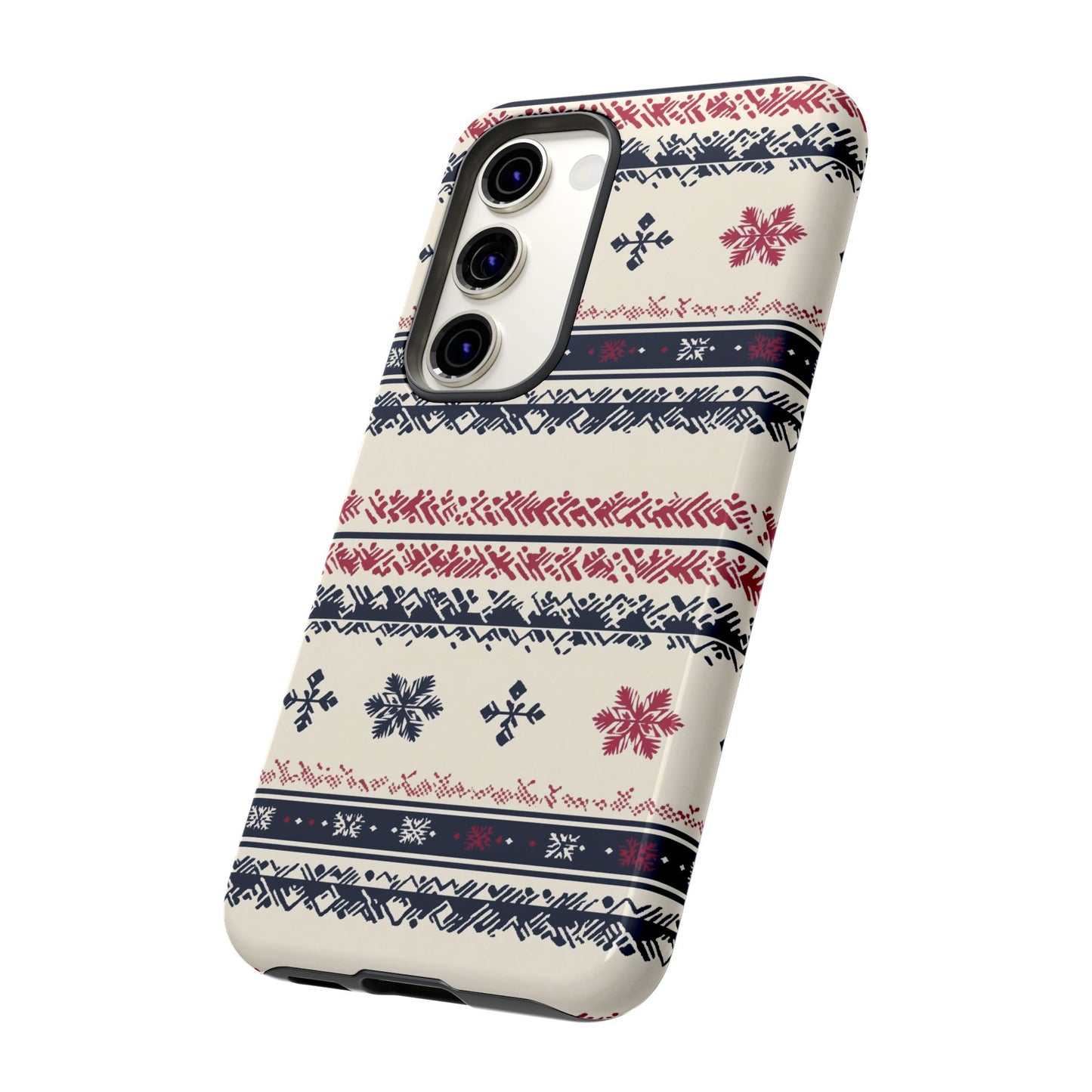 Traditional Winter Pattern - Dual Layer Case, soft case hard shell for Samsung Galaxy S24 to S22