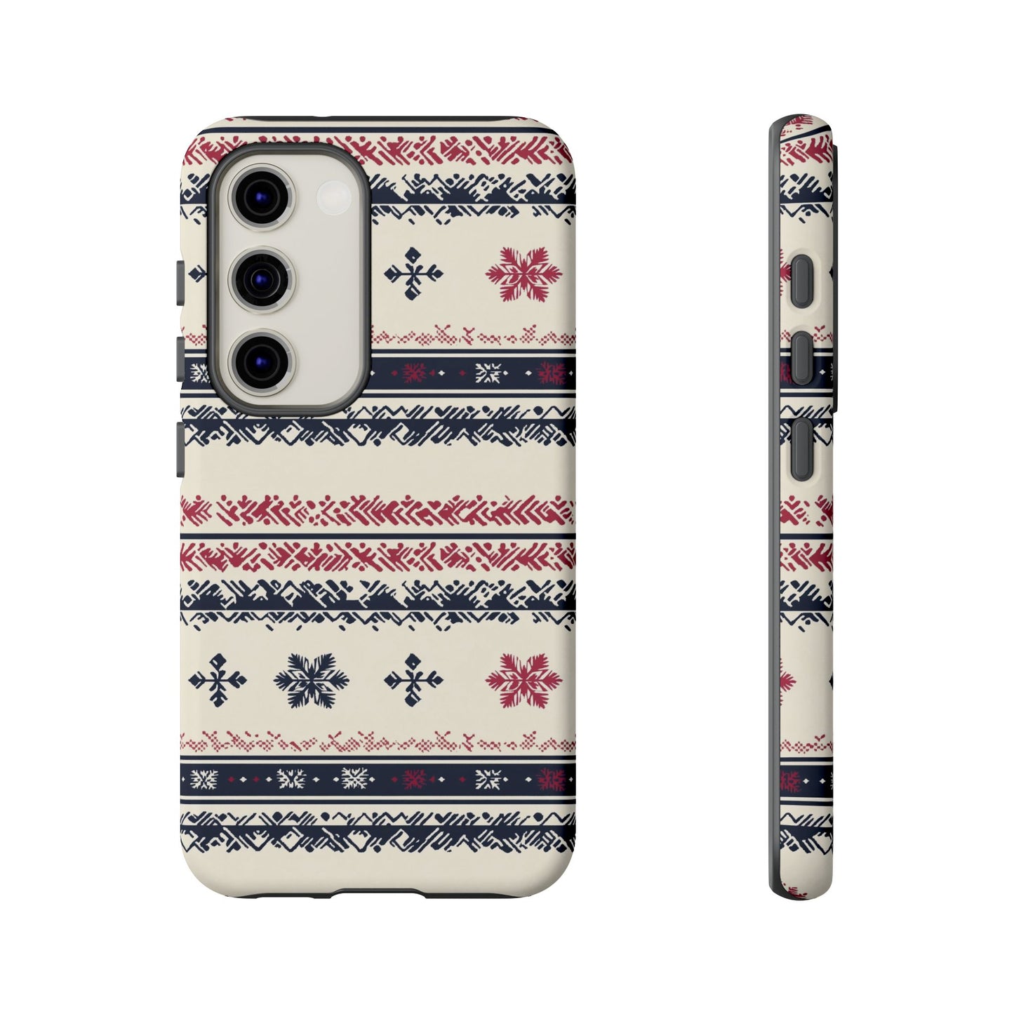 Traditional Winter Pattern - Dual Layer Case, soft case hard shell for Samsung Galaxy S24 to S22