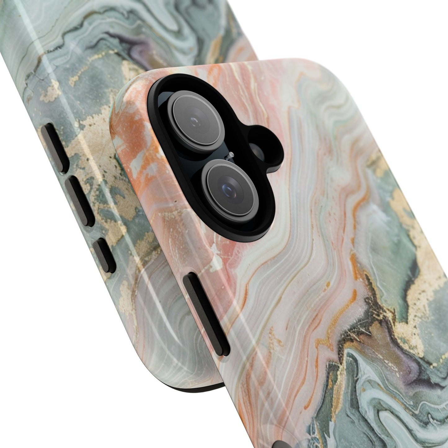 Pink Gold Marble - Tough Cases With Soft Lining For iPhone 16 to 14