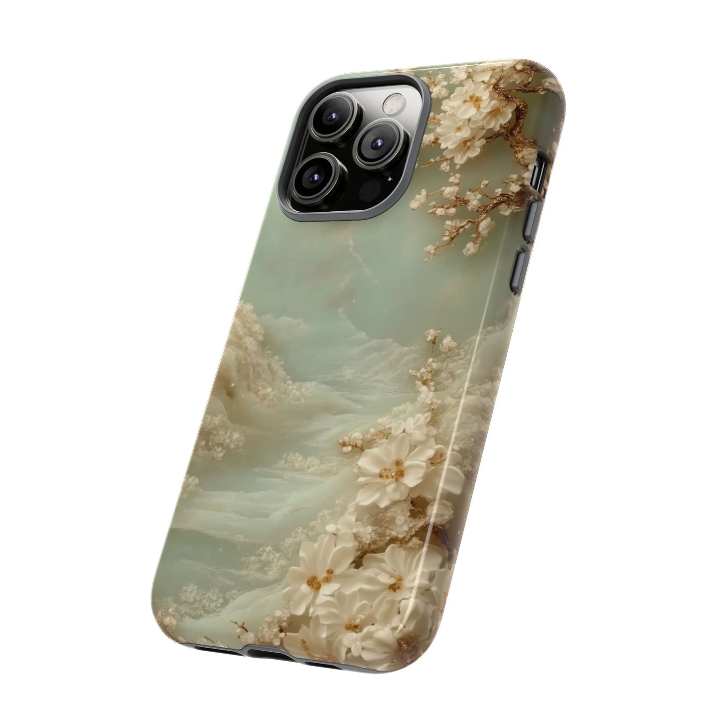 Jade Blossom - Dual Layer Case, soft case with hard shell for iPhone 16 to 13