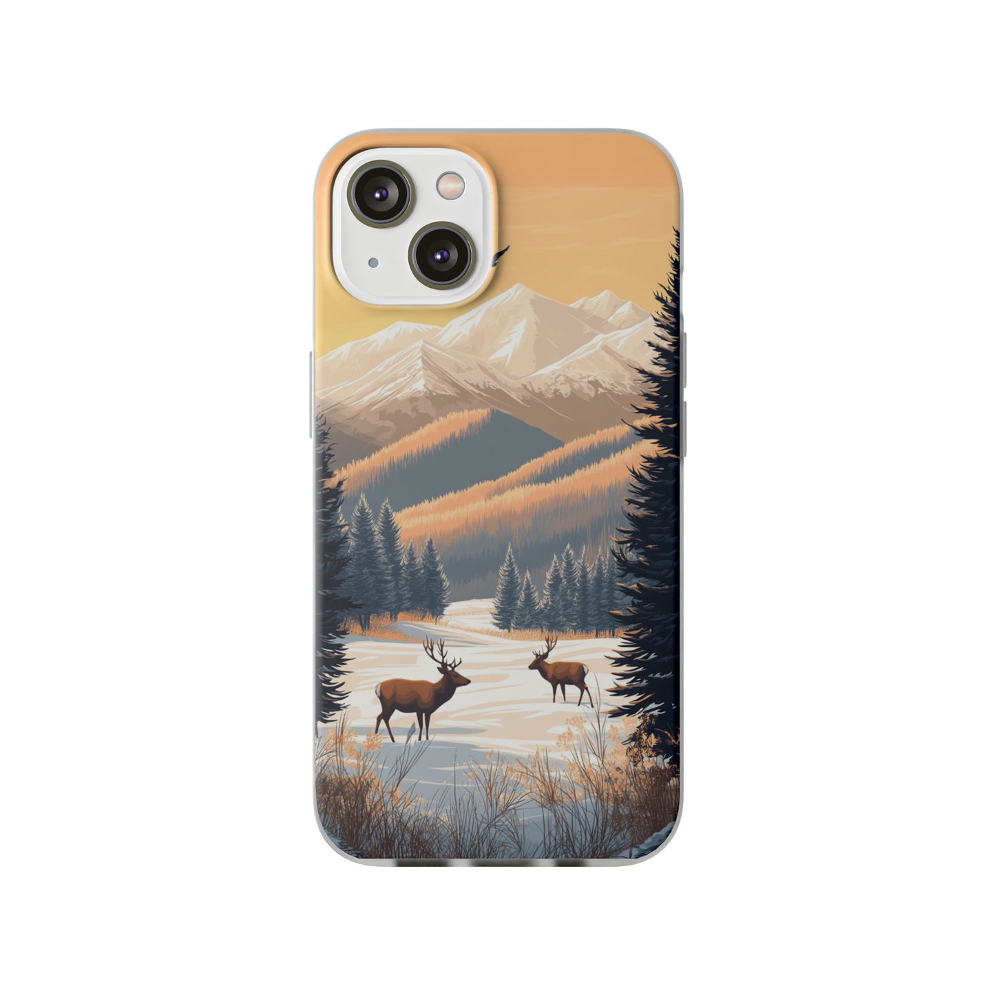 Warm Winter Mountains Minimal 2 - Flexi Case For iphone 16, iphone 15, iphone 14, all models