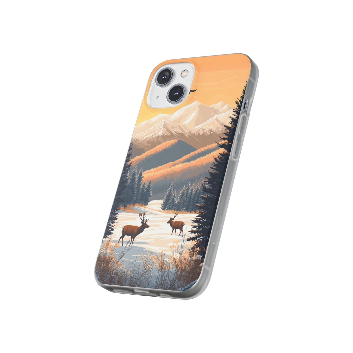 Warm Winter Mountains Minimal 2 - Flexi Case For iphone 16, iphone 15, iphone 14, all models